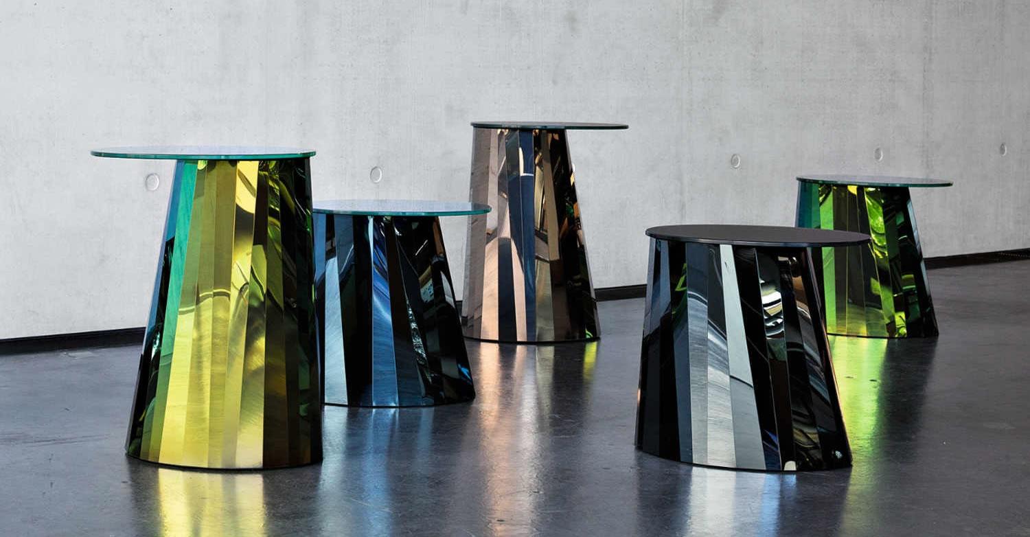 German ClassiCon Pli High Green Side Table  by Victoria Wilmotte in STOCK
