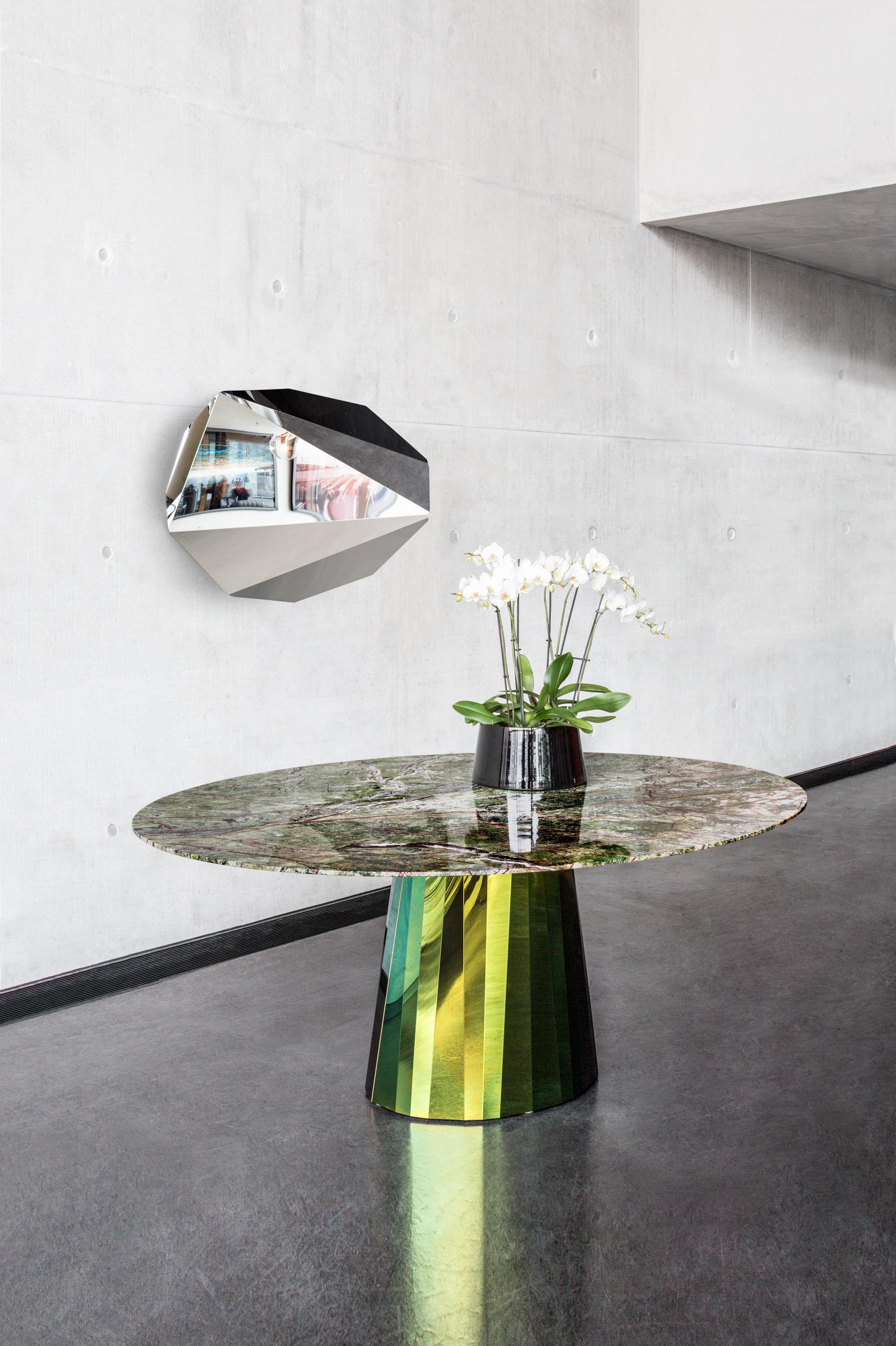 Verre Table ClassiCon Pli en bronze avec plateau en verre de cristal de Victoria Wilmotte en vente