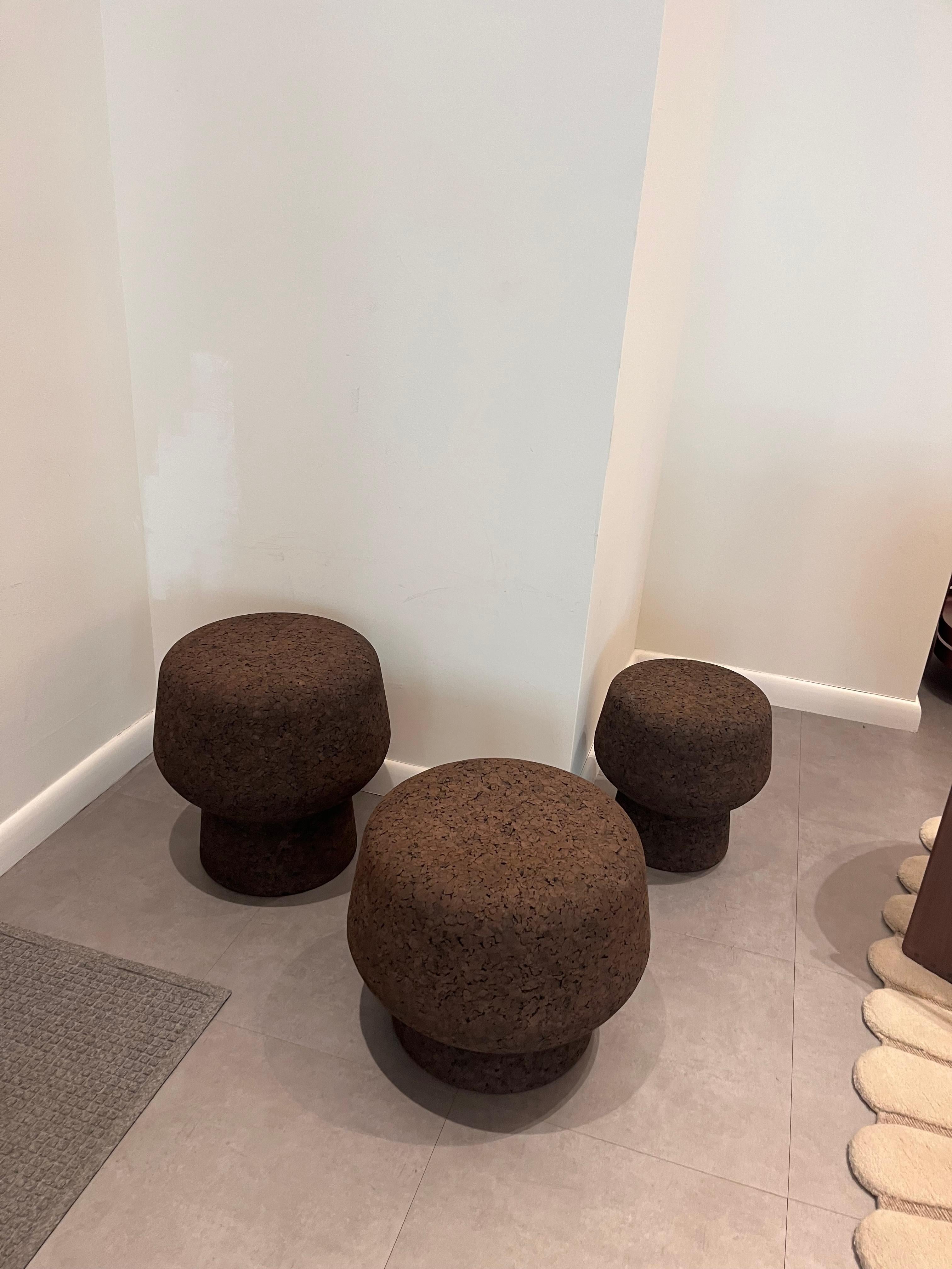 ClassiCon Set of Three Cork Side Tables by Herzog & de Meuron in STOCK For Sale 7