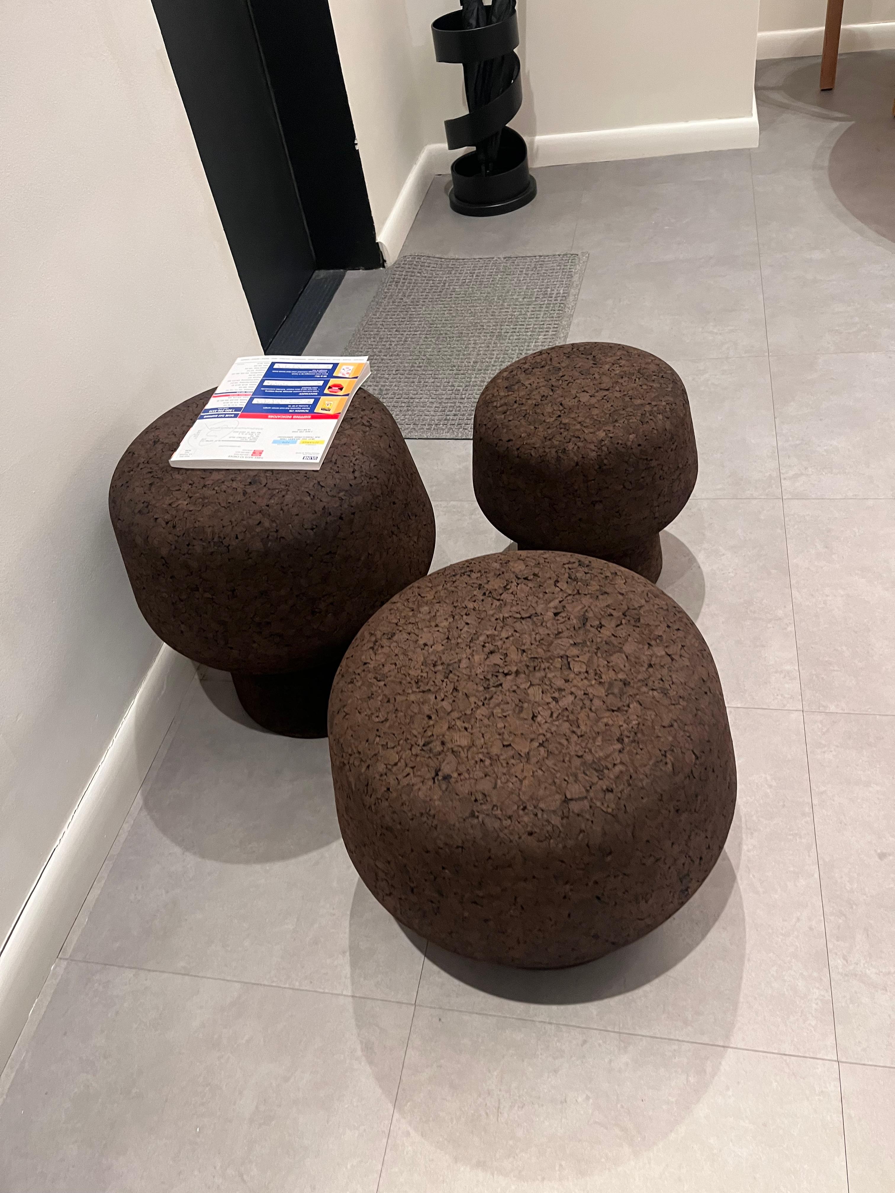 German ClassiCon Set of Three Cork Side Tables by Herzog & de Meuron in STOCK For Sale