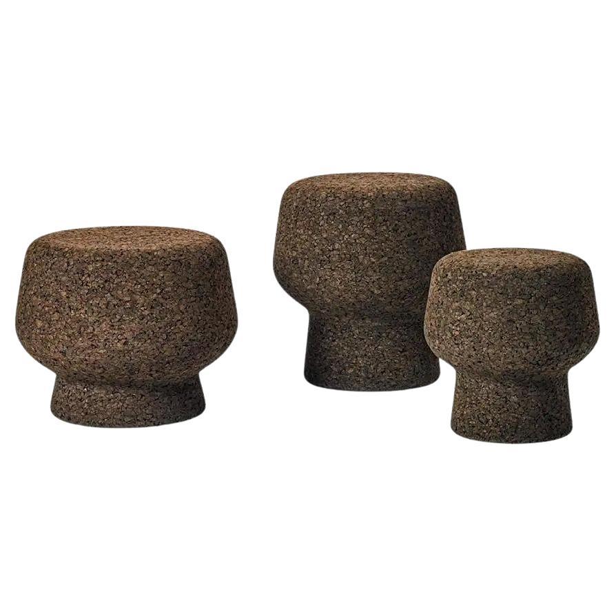ClassiCon Set of Three Cork Side Tables by Herzog & de Meuron in STOCK For Sale