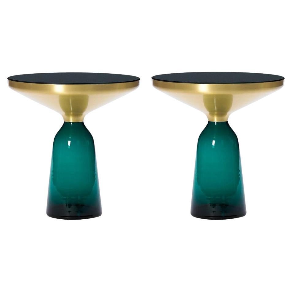 Ensemble ClassiCon de deux tables cloche en vert émeraude de Sebastian Herkner EN STOCK