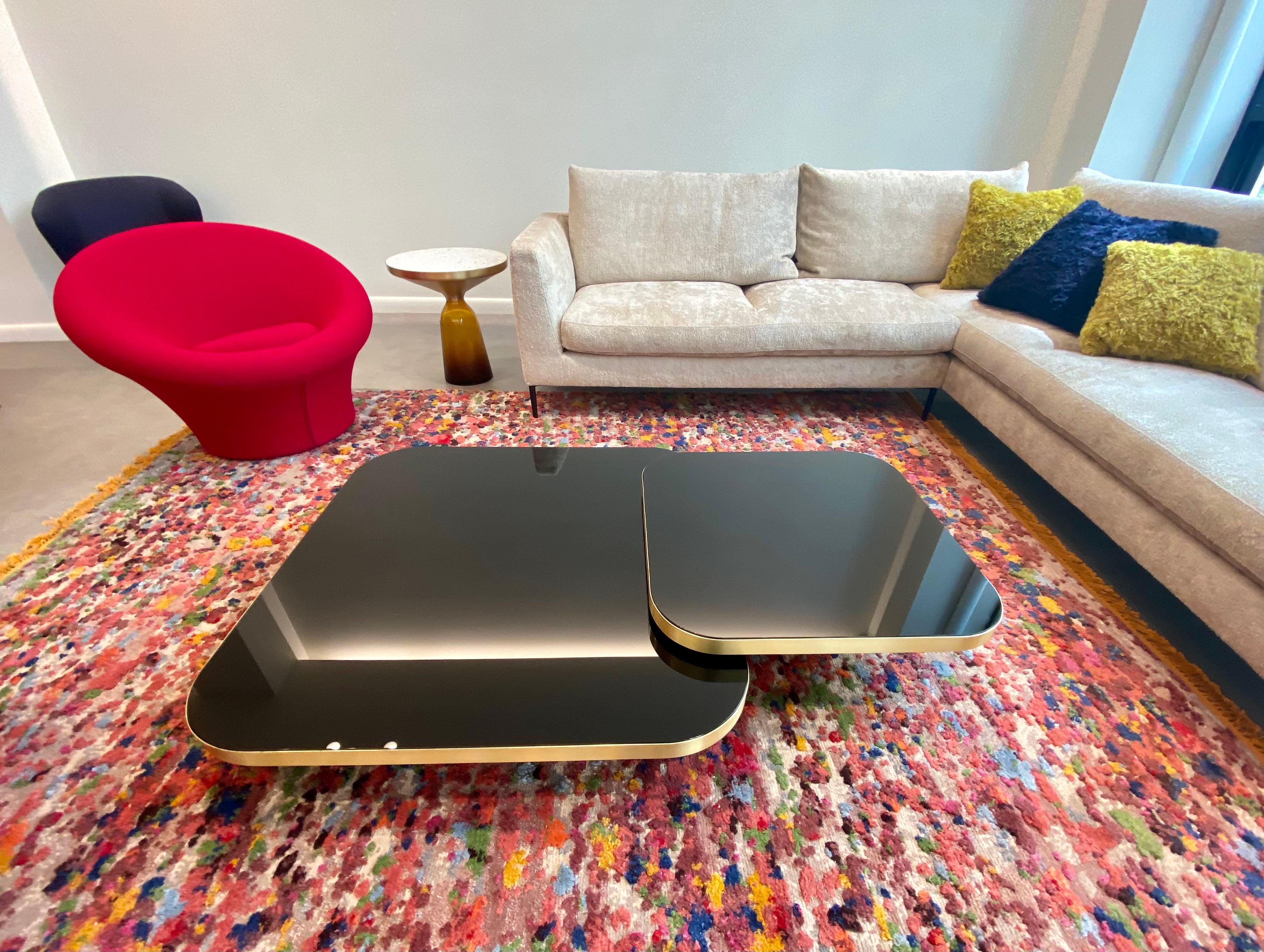 German ClassiCon Set of Two Brass Bow Coffee Tables Designed by Guilherme Torres