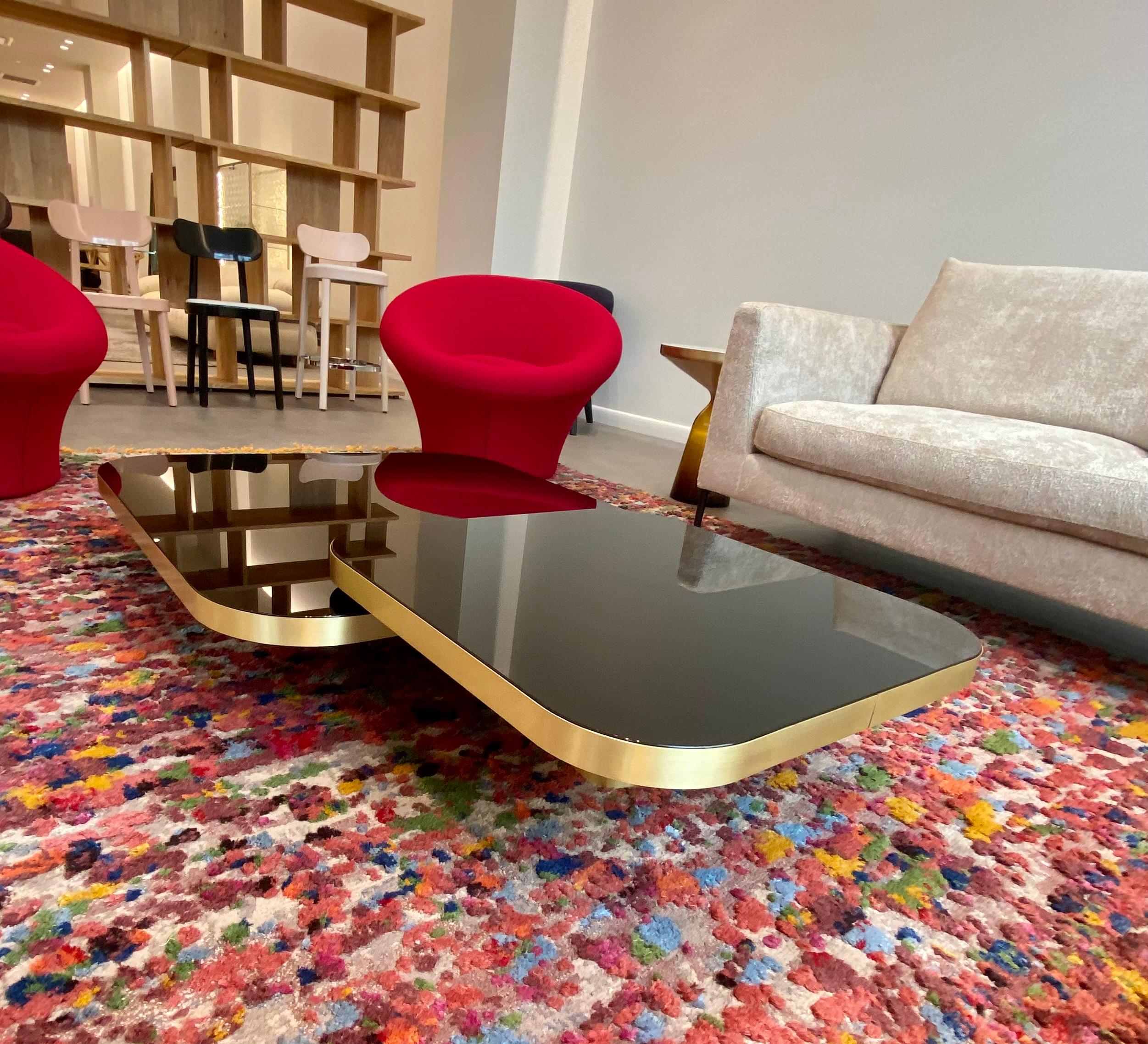 ClassiCon Set of Two Brass Bow Coffee Tables Designed by Guilherme Torres In Excellent Condition In New York, NY