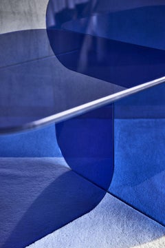 ClassiCon Sol Royal Blue Glass Side Table Designed by Ortega & Guijarro