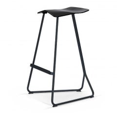 ClassiCon Triton Bar Stool by Clemens Weisshaar, Black Steel & Black Leather