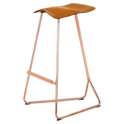 ClassiCon Triton Bar Stool by Clemens Weisshaar, Copper & Caramel Leather in vendita