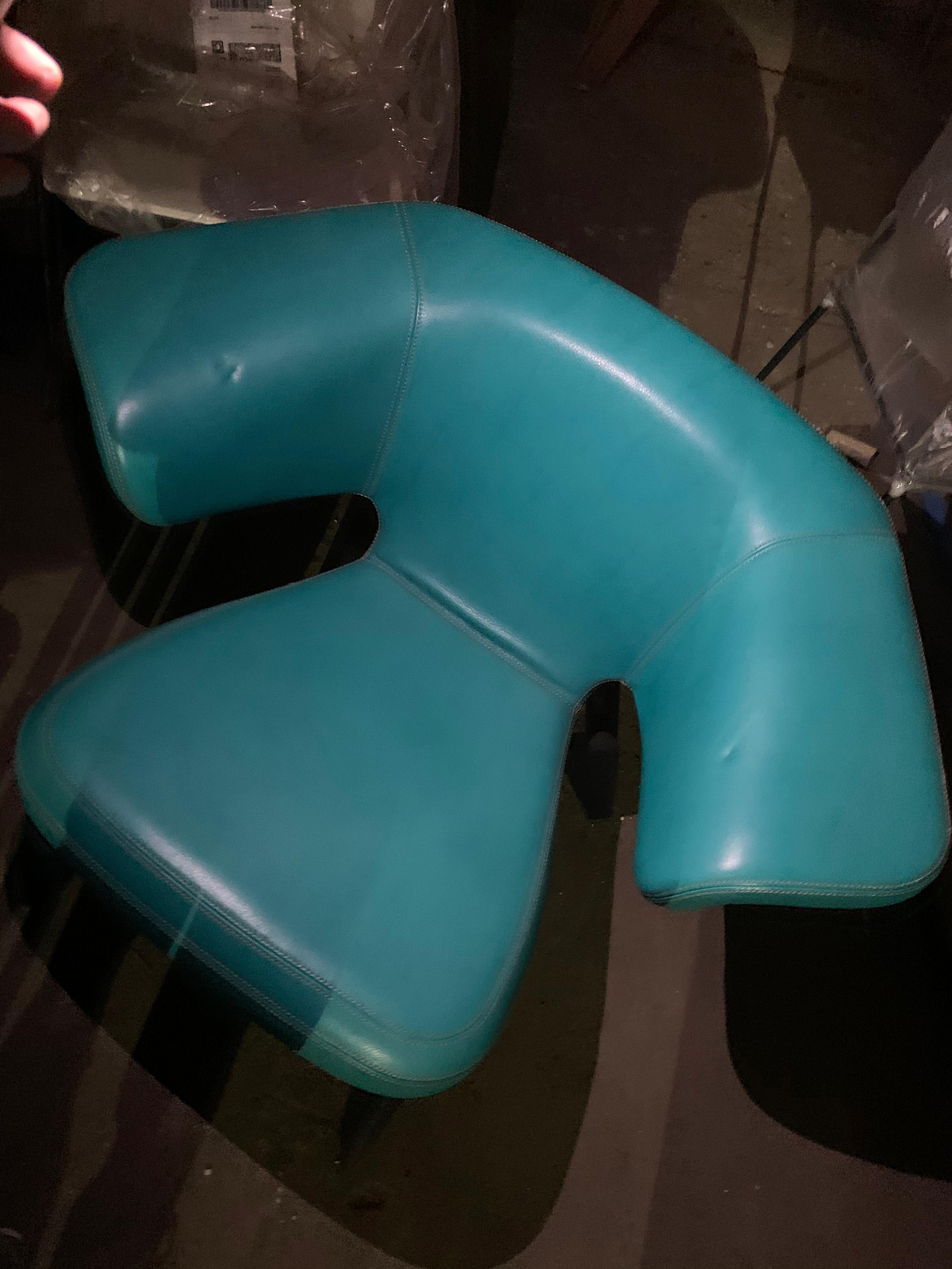 German ClassiCon Turquoise Munich Lounge Chair Designed by Sauerbruch Hutton in STOCK For Sale