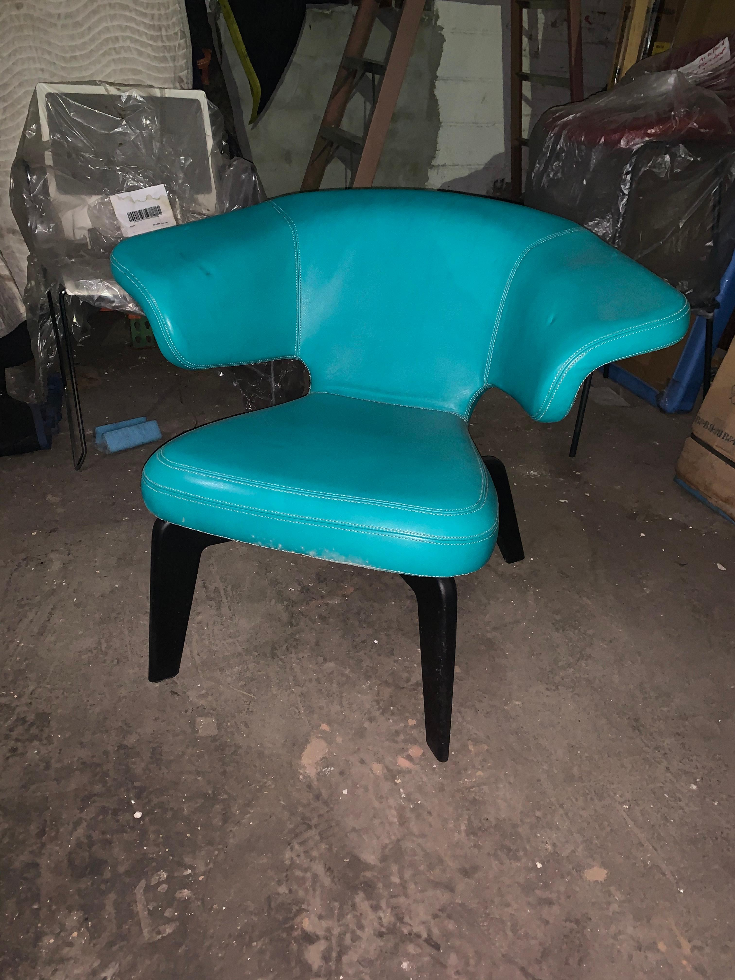 Contemporary ClassiCon Turquoise Munich Lounge Chair Designed by Sauerbruch Hutton in STOCK For Sale