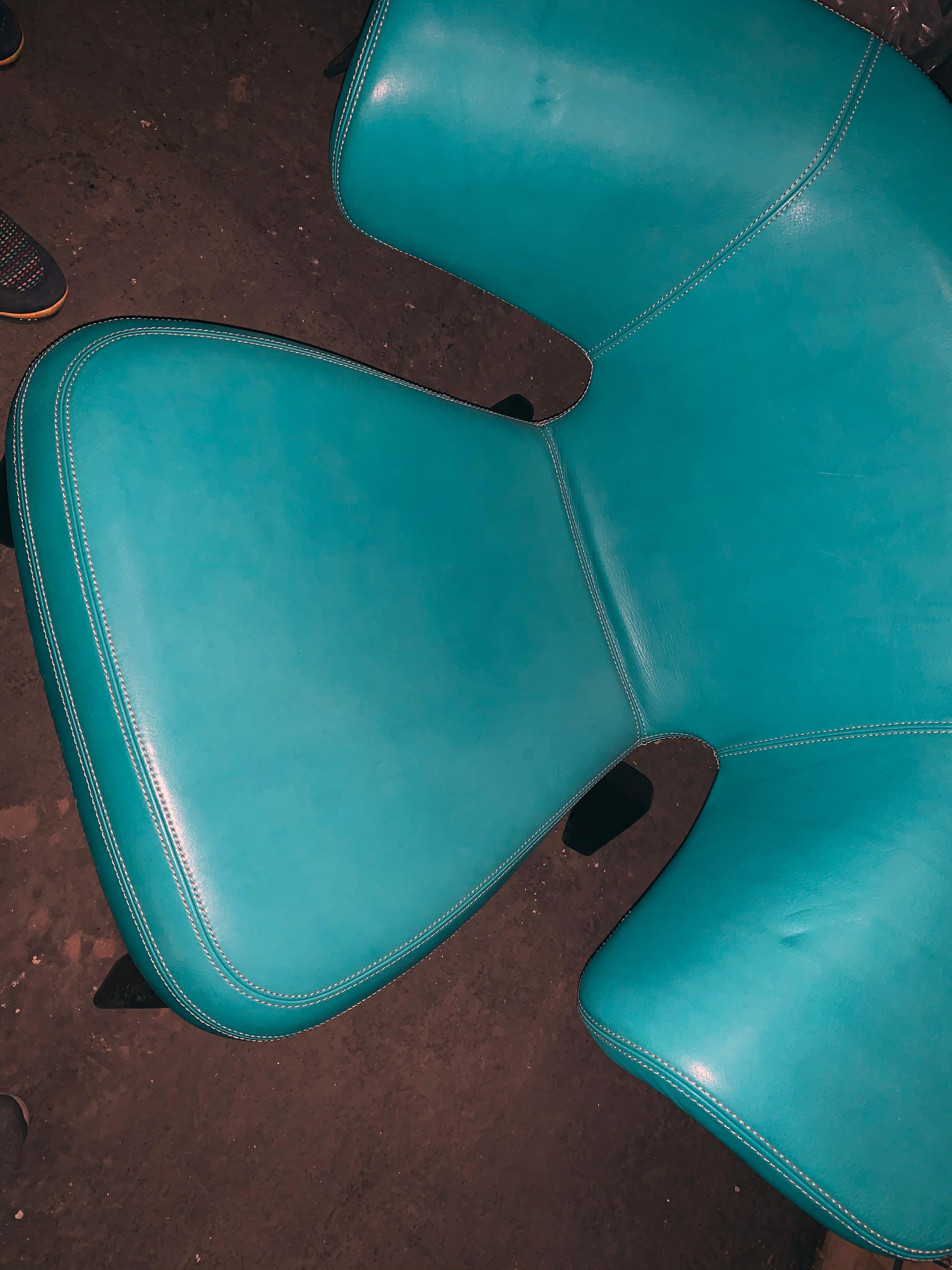 ClassiCon Turquoise Munich Lounge Chair Designed by Sauerbruch Hutton in STOCK For Sale 2