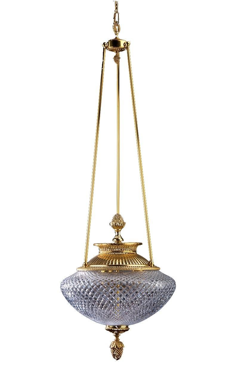 Classique-Kronleuchter aus Kristall mit drei Lichtern von Badari (Italienisch) im Angebot