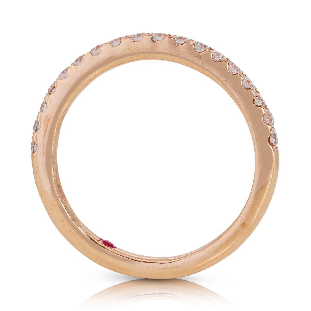 Classy 0.12ct Half Eternity Diamond Ring set in 18K Rose Gold For Sale 1