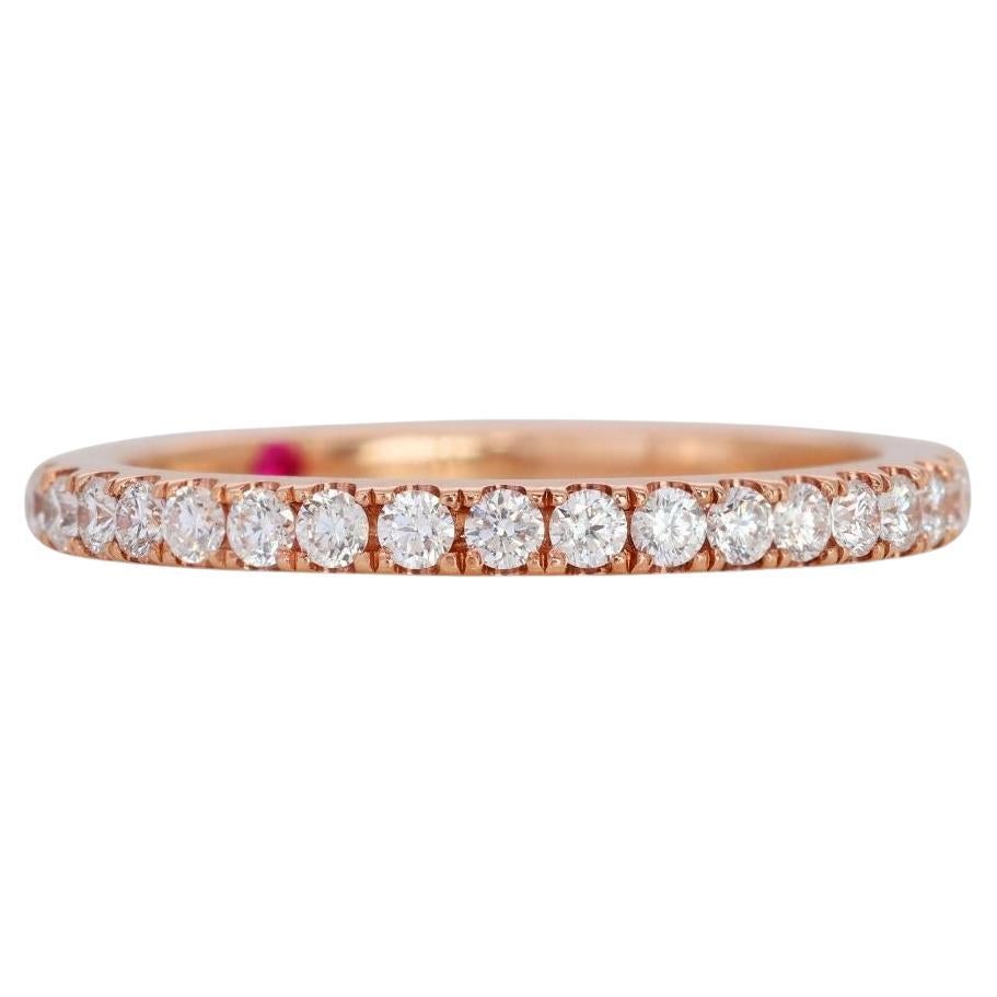 Classy 0.12ct Half Eternity Diamond Ring set in 18K Rose Gold For Sale