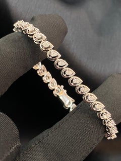 Classy 1.40 Cts F/VS1 Pear Shape Natural Diamonds Tennis Bracelet 14K White Gold