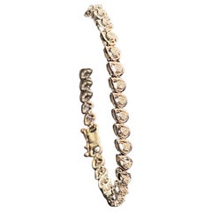 Bracelet tennis en or blanc 14 carats avec diamants naturels en forme de poire de 1,40 carat F/VS1