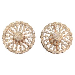 Classy 1.94 Carats F/VS1 Round Brilliant Diamonds Stud Earrings in 14K Rose Gold