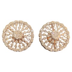 Classy 1.94 Carats F/VS1 Round Brilliant Diamonds Stud Earrings in 14K Rose Gold