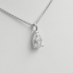 Classy .75 Ct Weighted Tear Drop Diamond Plus 18 KT Chain Necklace
