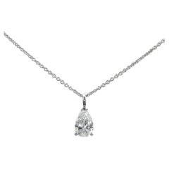 Collier Classy .75 Ct Weighted Tear Drop Diamond Plus 18 KT Chain