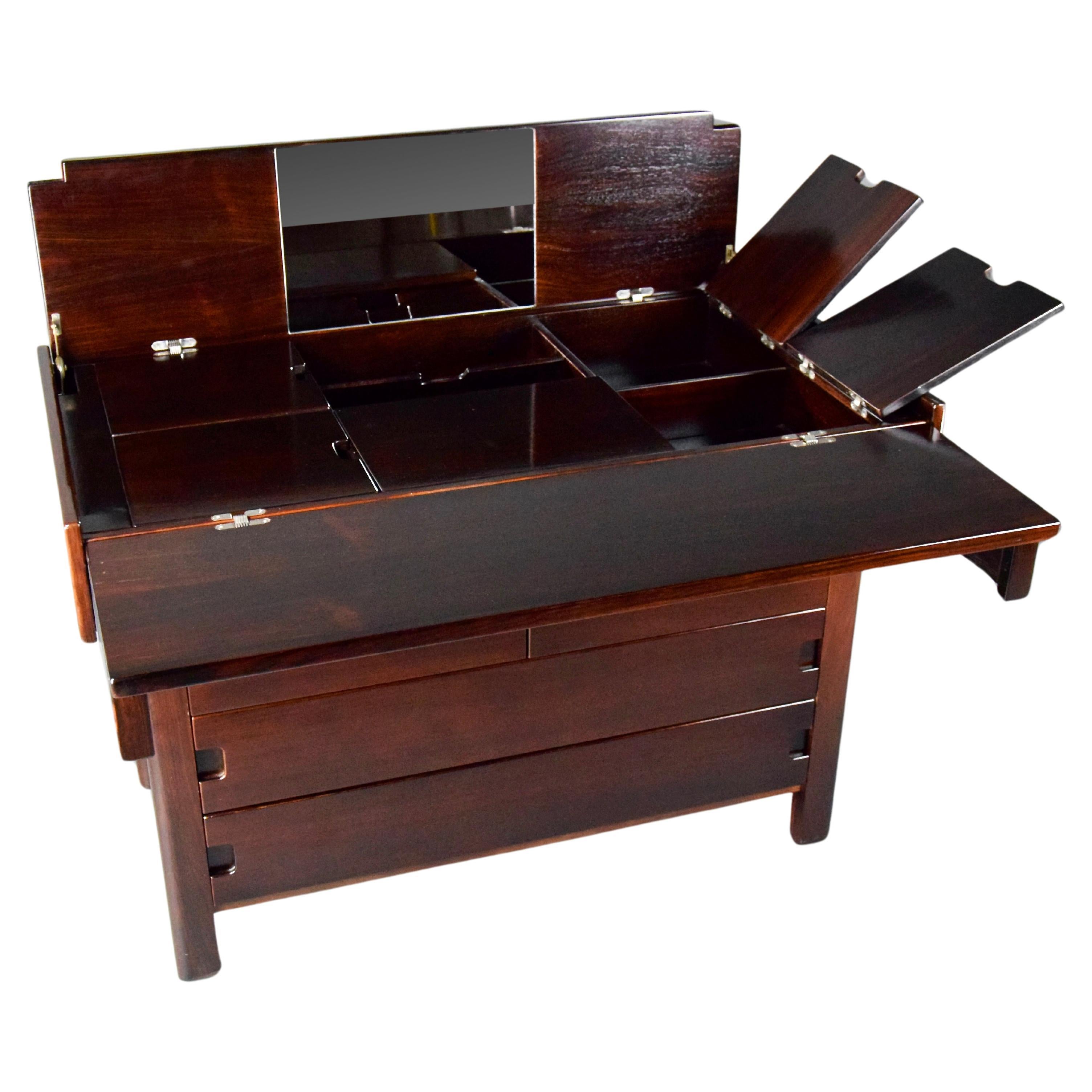 Classy and Stylish Italian 1970's Chest of Drawers Vanity and Writing Desk For Sale