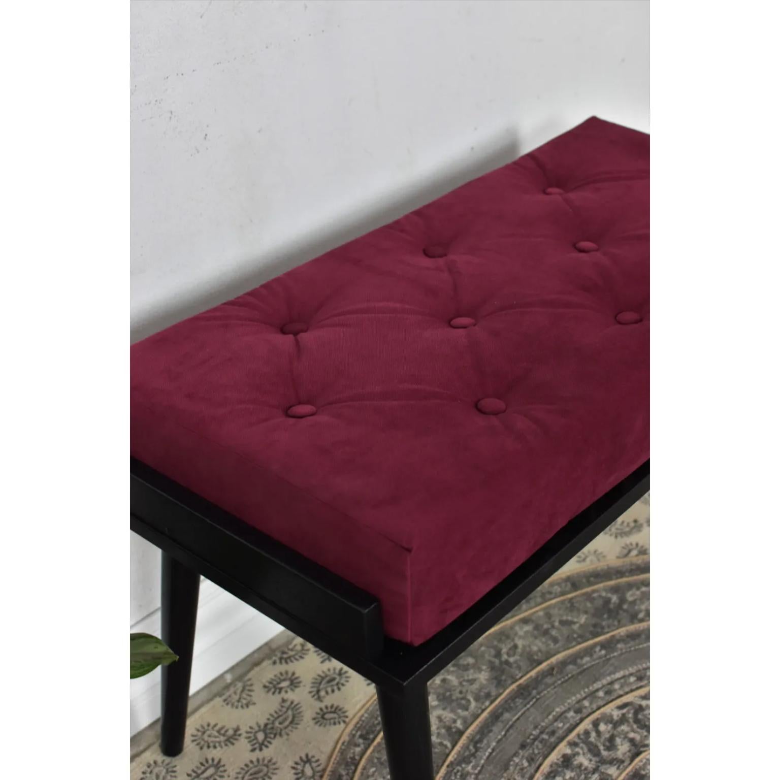 Classy Bench by Pastform
Dimensions: D 44 x W 85 x H 42 cm.
Materials: Stained and varnished wood, and upholstery.

Available in different wood color finishes: Whiskey, Rum, BPA, Nobel, Brandy, Schwarz, and Natura. Please contact us.

Rooted in a