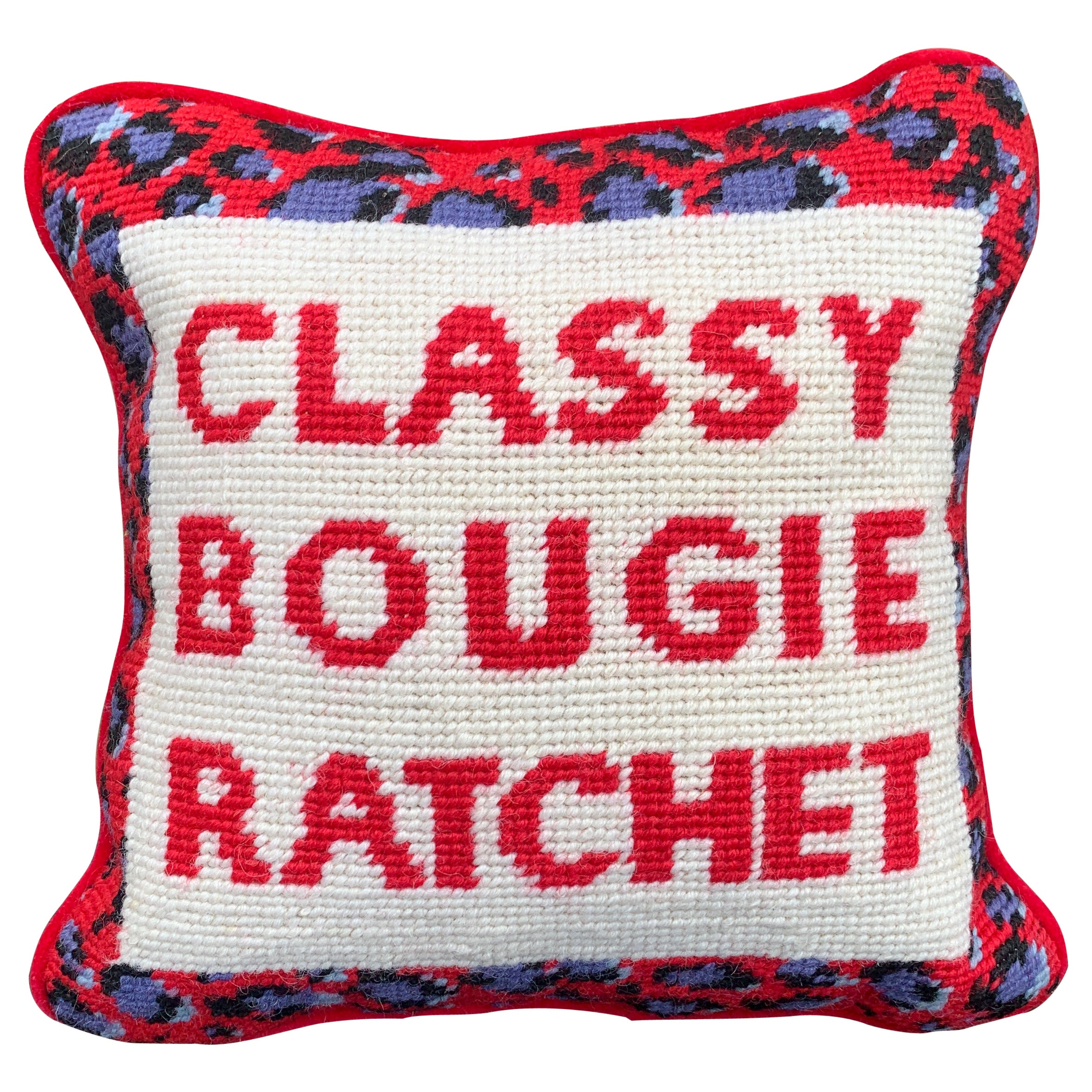 Classy Bougie Ratchet Needlepoint Throw Pillow