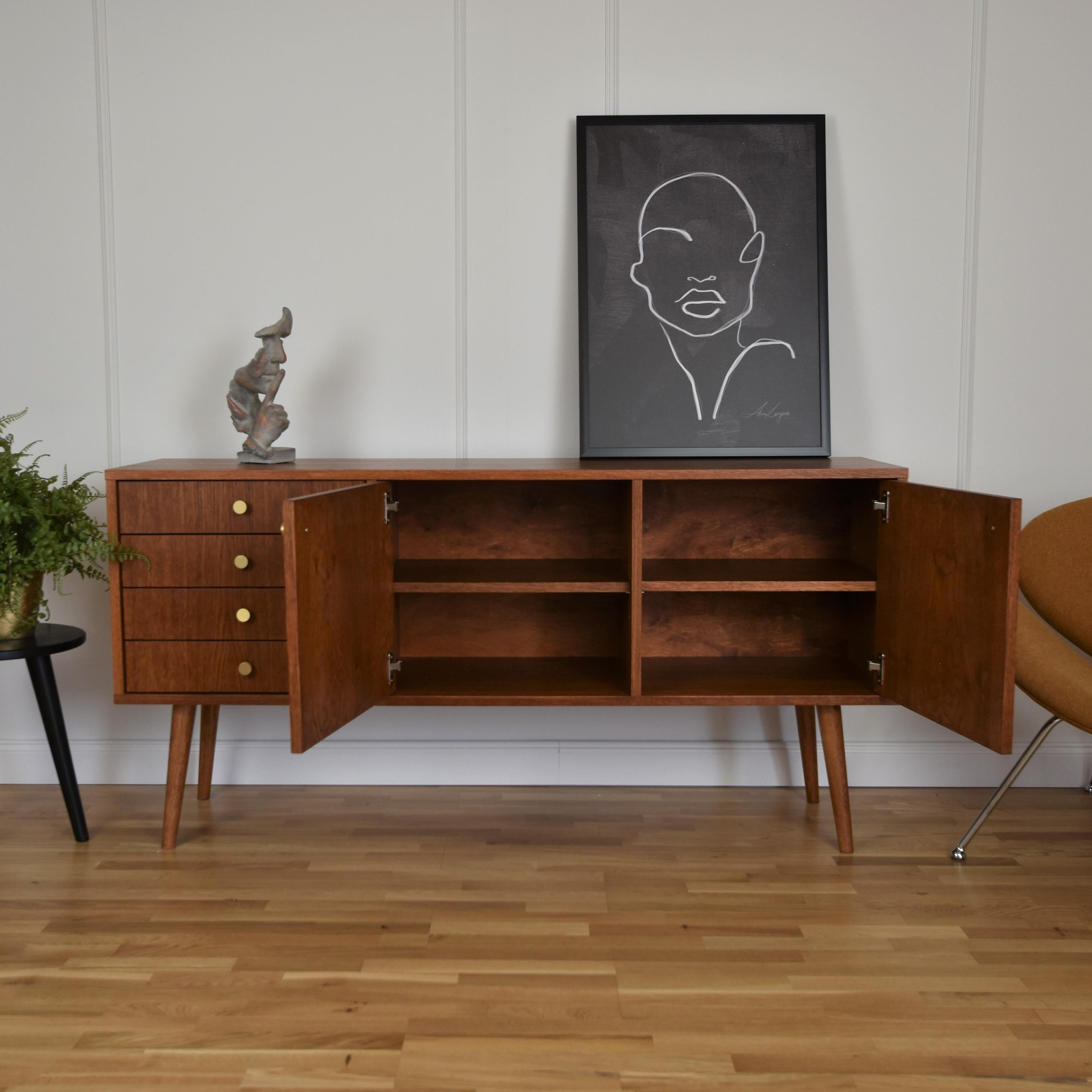 Polish Classy Brown Medium Sideboard With Handles by Pastform For Sale