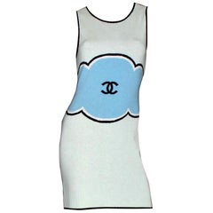 UNWORN Chanel Signature CC Logo Enblem Knit Cashmere Mini Dress 38