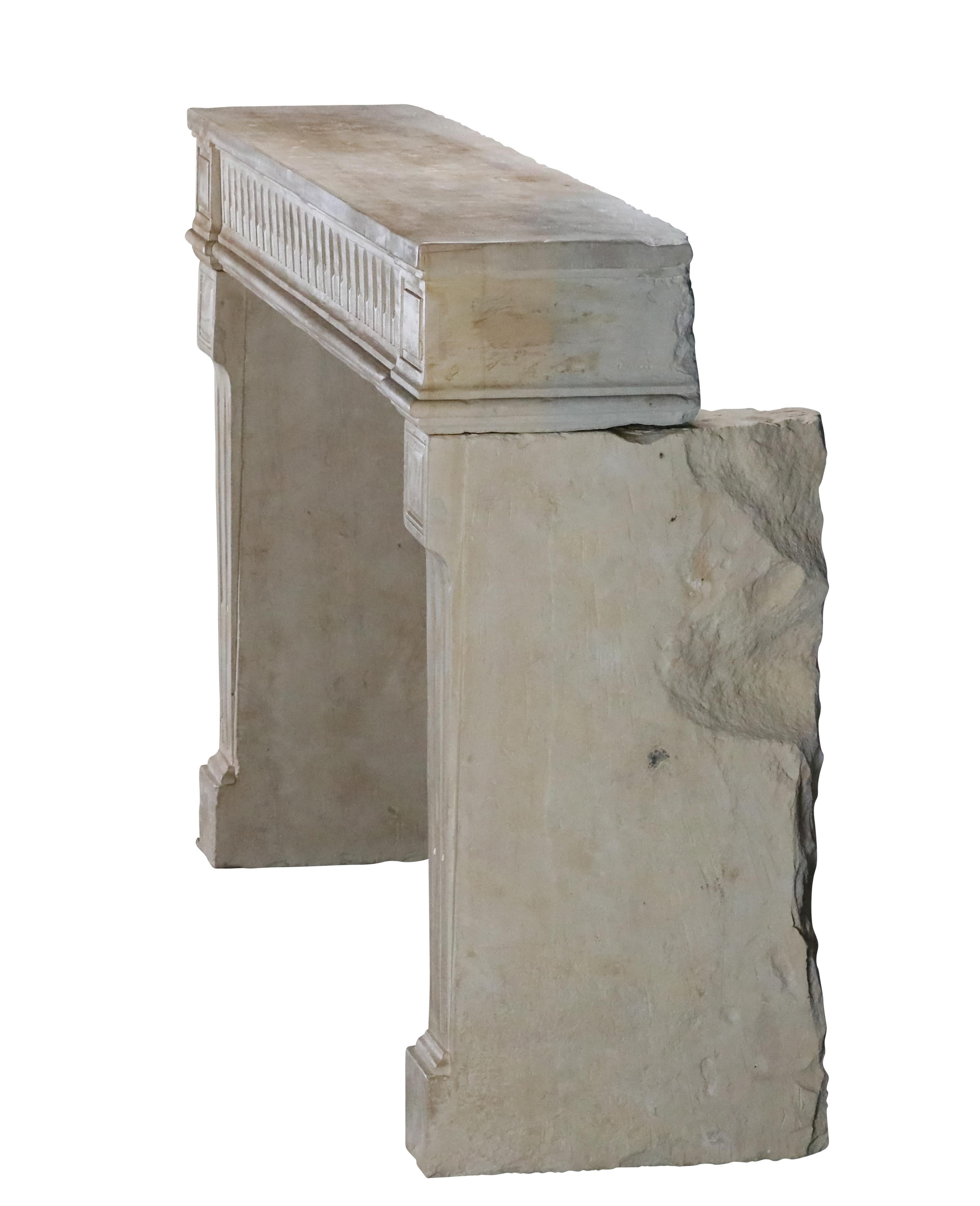 Classy Chic 18th Century Limestone Fireplace For Exclusive Interior Project For Sale 3