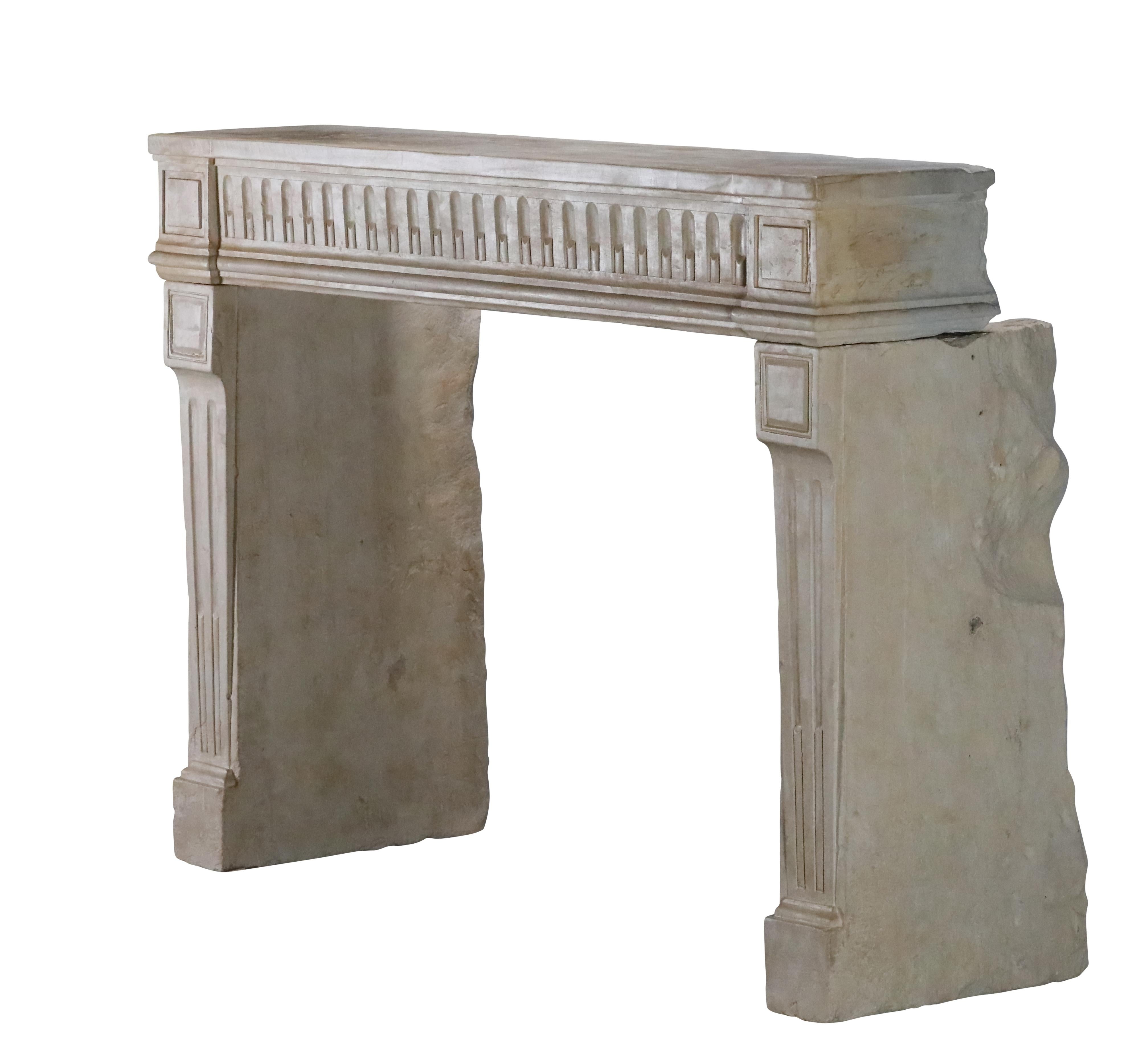 Classy Chic 18th Century Limestone Fireplace For Exclusive Interior Project For Sale 4