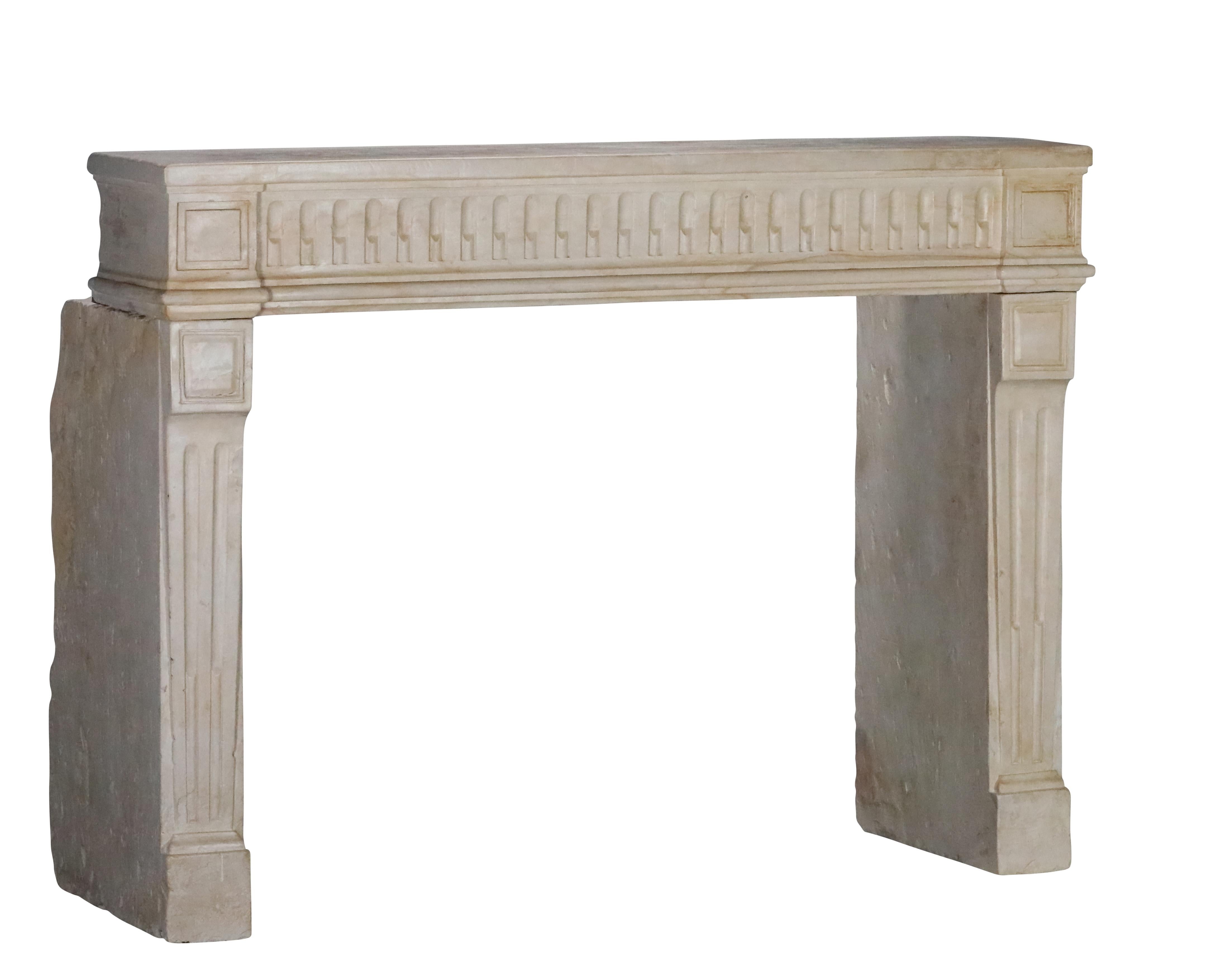 Classy Chic 18th Century Limestone Fireplace For Exclusive Interior Project For Sale 7