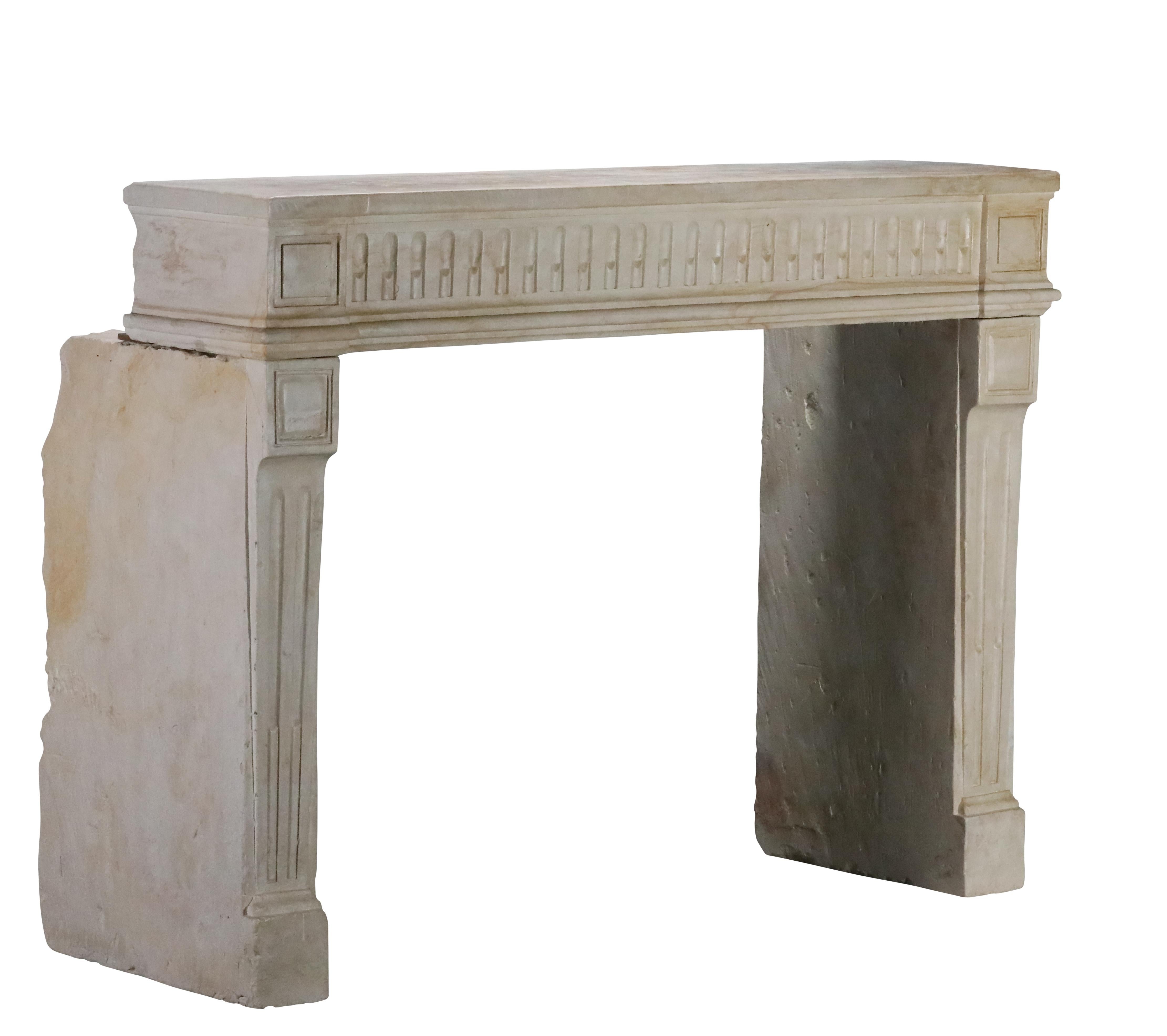 Classy Chic 18th Century Limestone Fireplace For Exclusive Interior Project For Sale 8