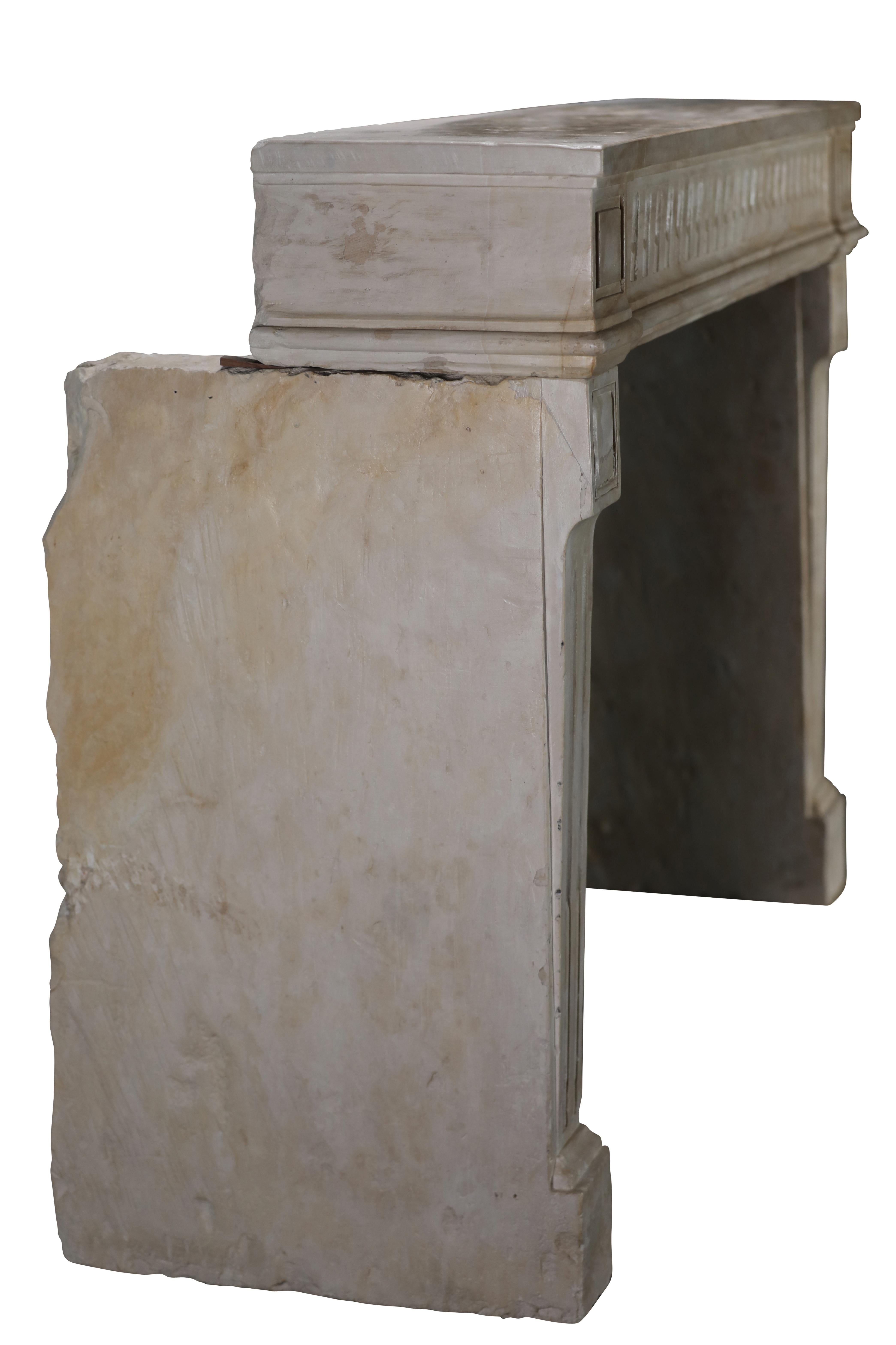 Classy Chic 18th Century Limestone Fireplace For Exclusive Interior Project For Sale 9