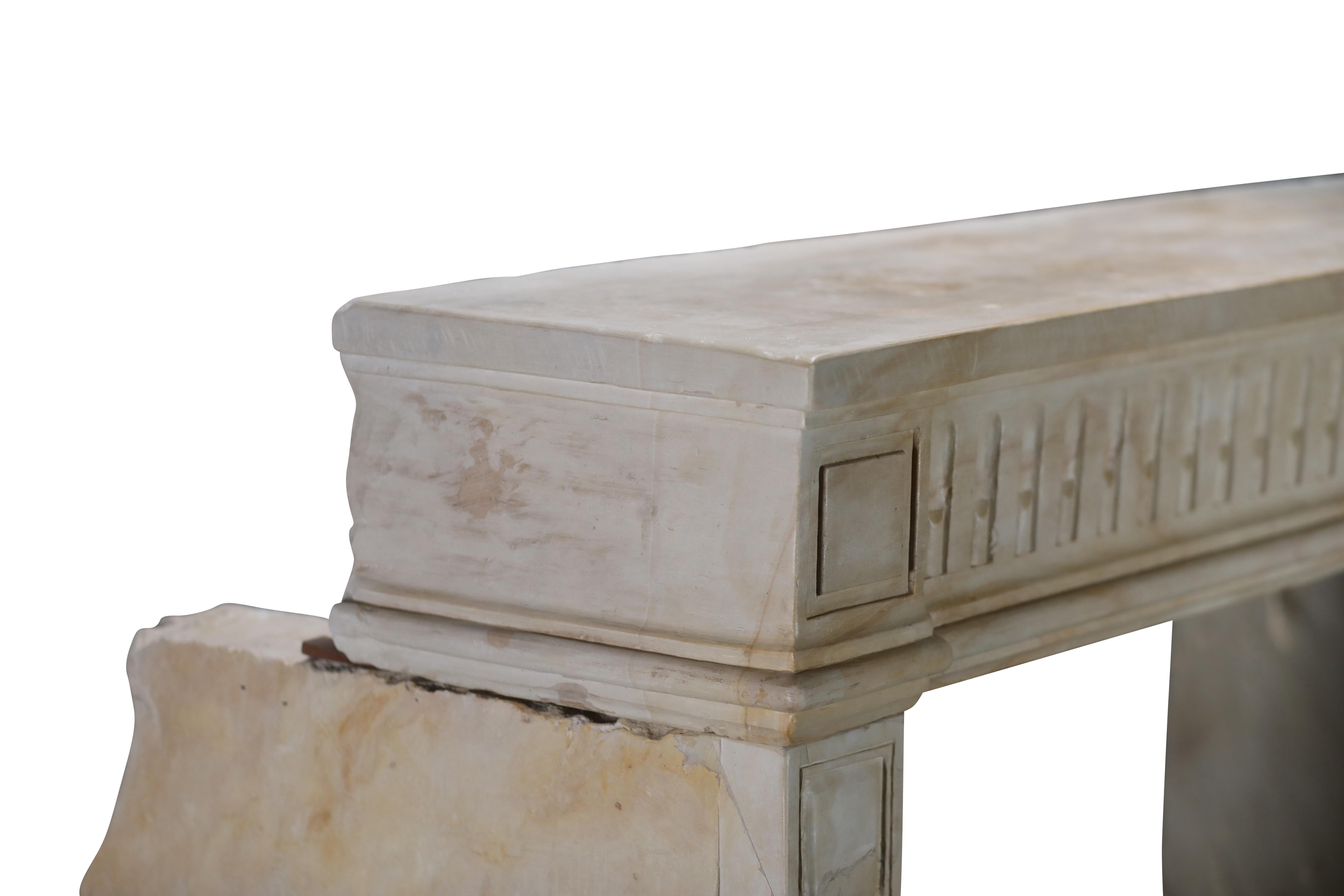 Classy Chic 18th Century Limestone Fireplace For Exclusive Interior Project For Sale 10