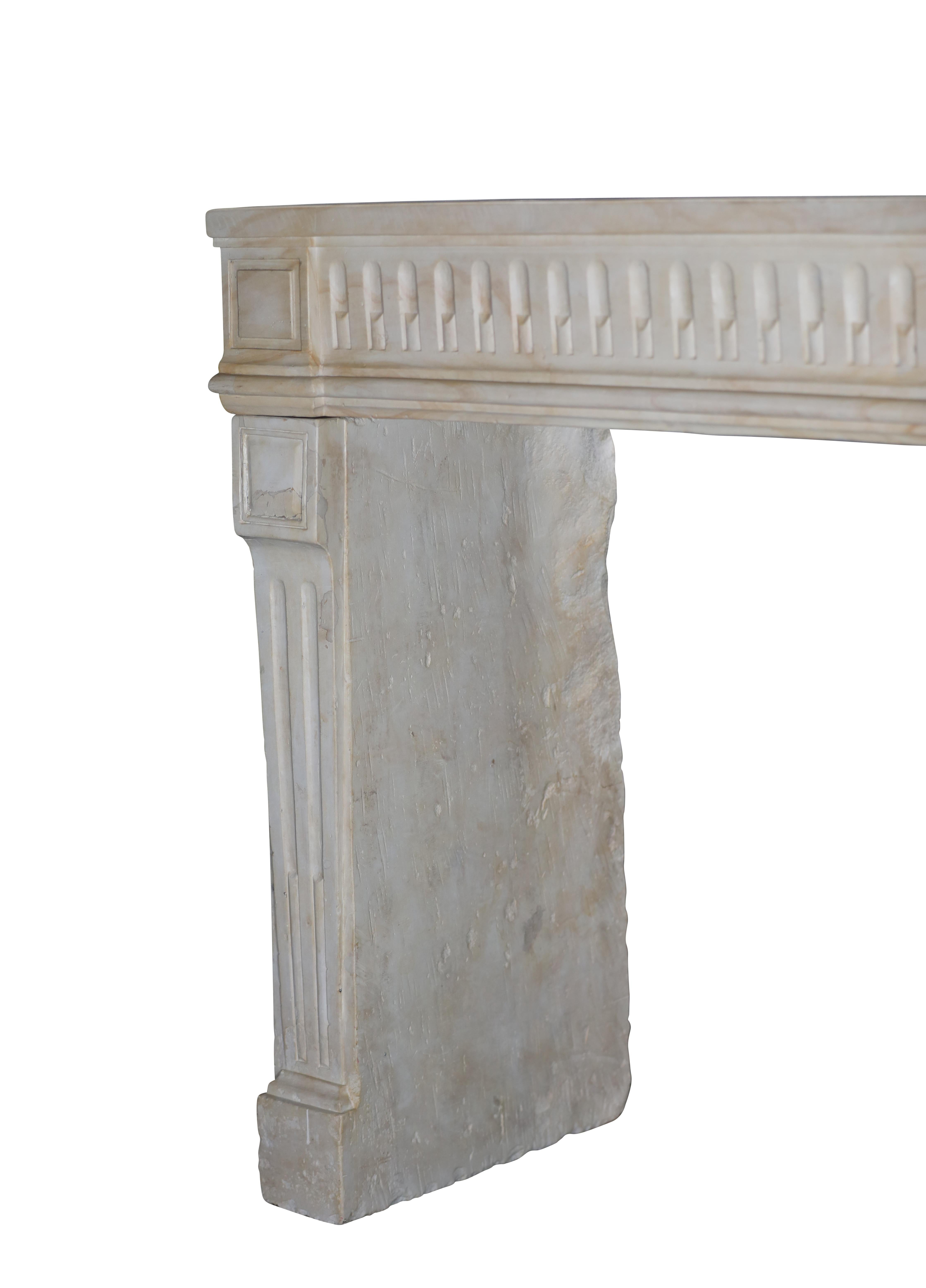 Classy Chic 18th Century Limestone Fireplace For Exclusive Interior Project For Sale 12