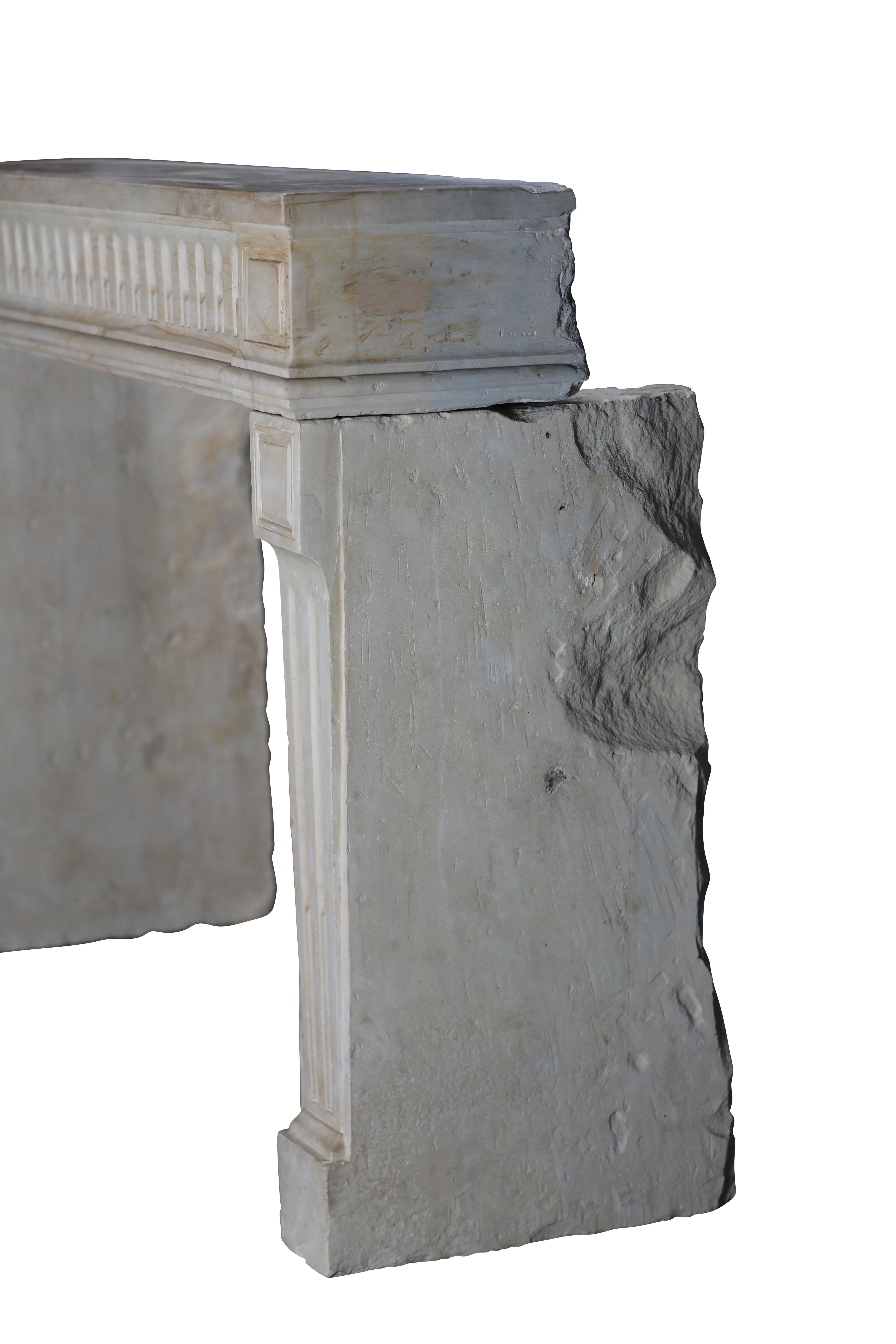 Classy Chic 18th Century Limestone Fireplace For Exclusive Interior Project For Sale 13