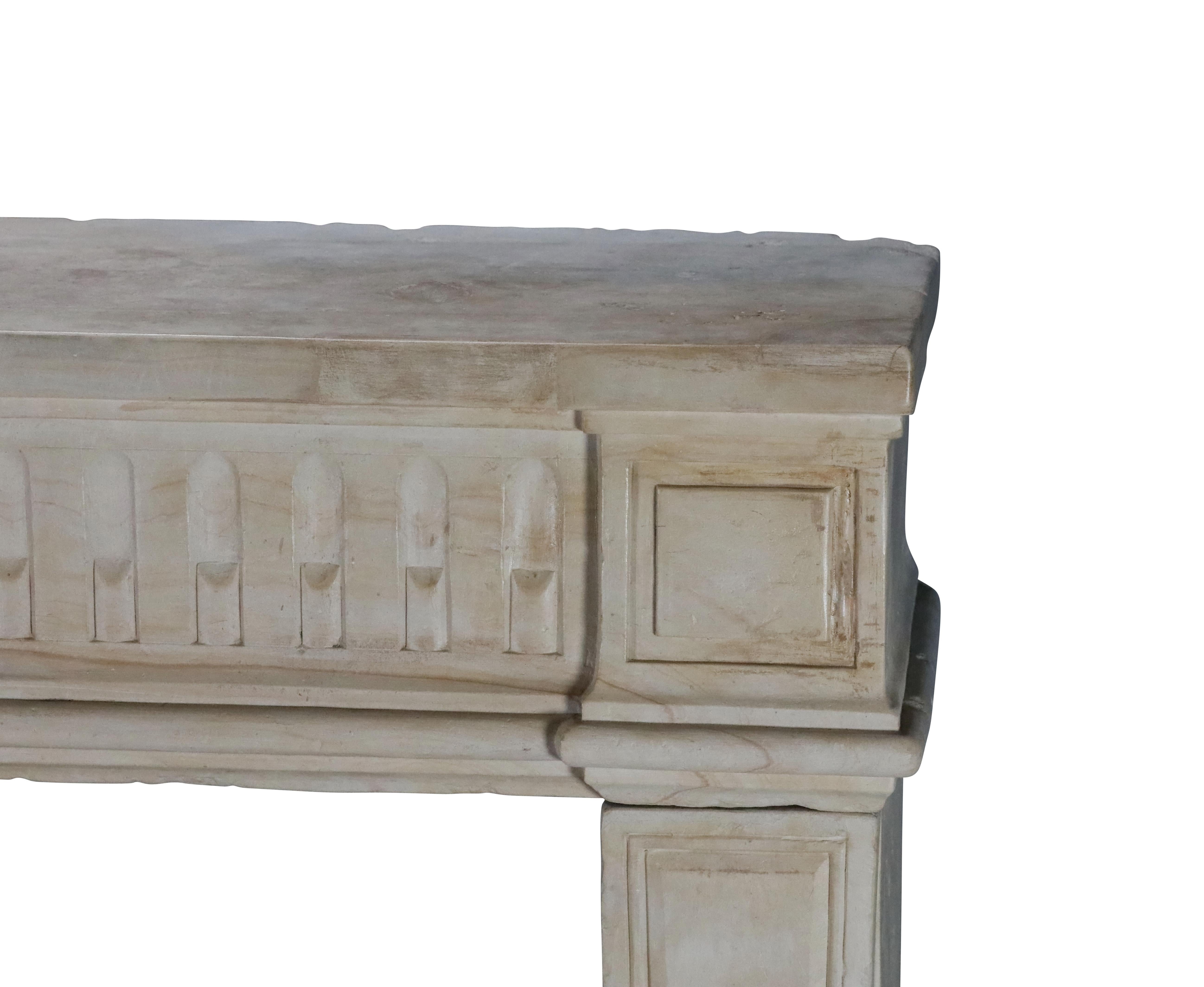 18th Century and Earlier Classy Chic 18th Century Limestone Fireplace For Exclusive Interior Project For Sale