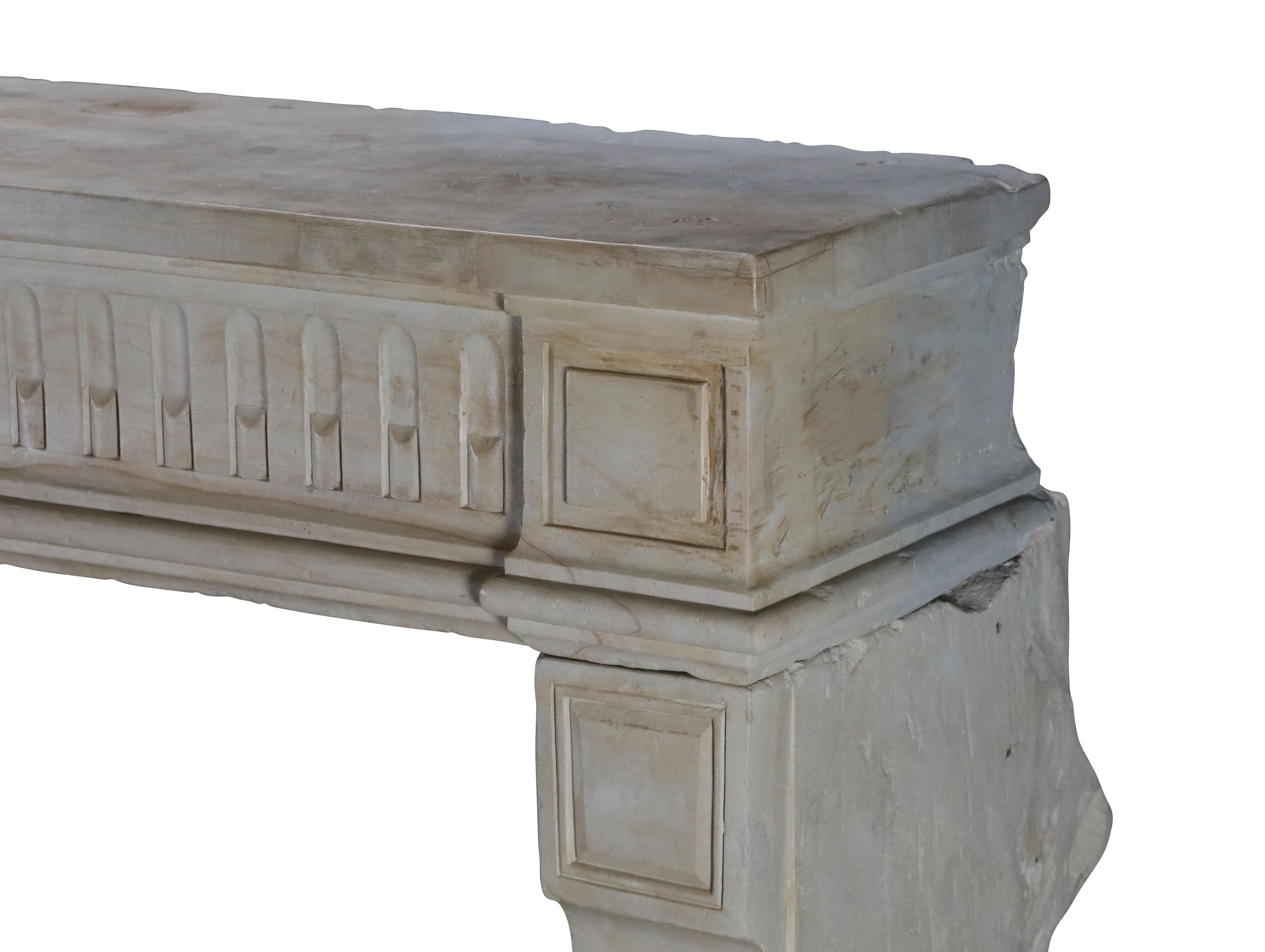 Classy Chic 18th Century Limestone Fireplace For Exclusive Interior Project For Sale 1