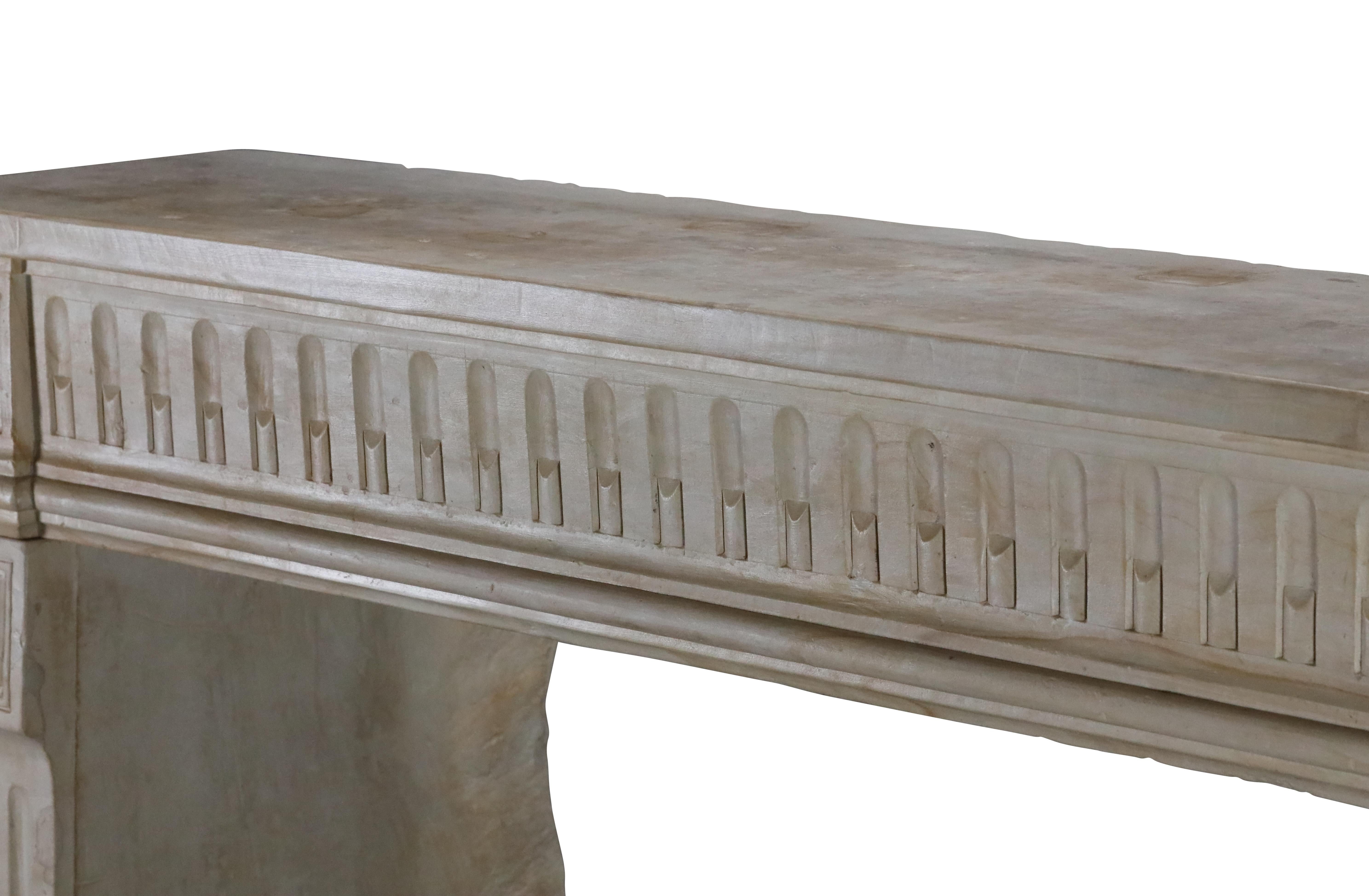 Classy Chic 18th Century Limestone Fireplace For Exclusive Interior Project For Sale 2