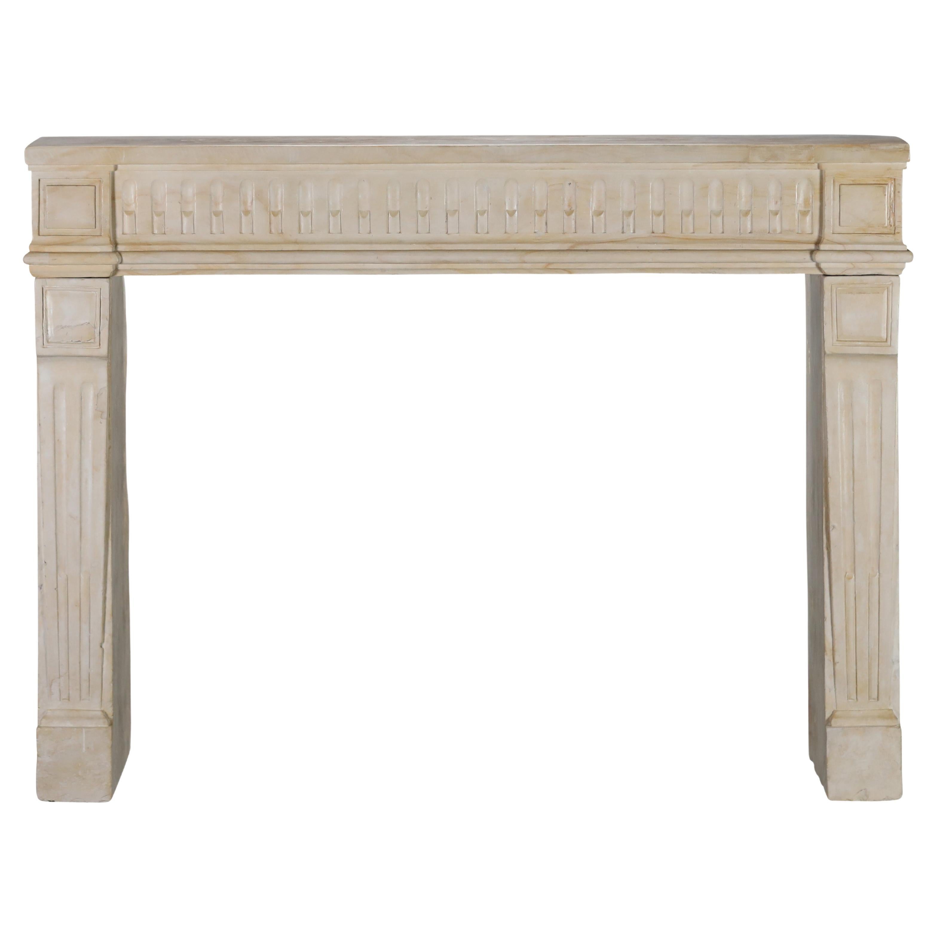 Classy Chic 18th Century Limestone Fireplace For Exclusive Interior Project For Sale