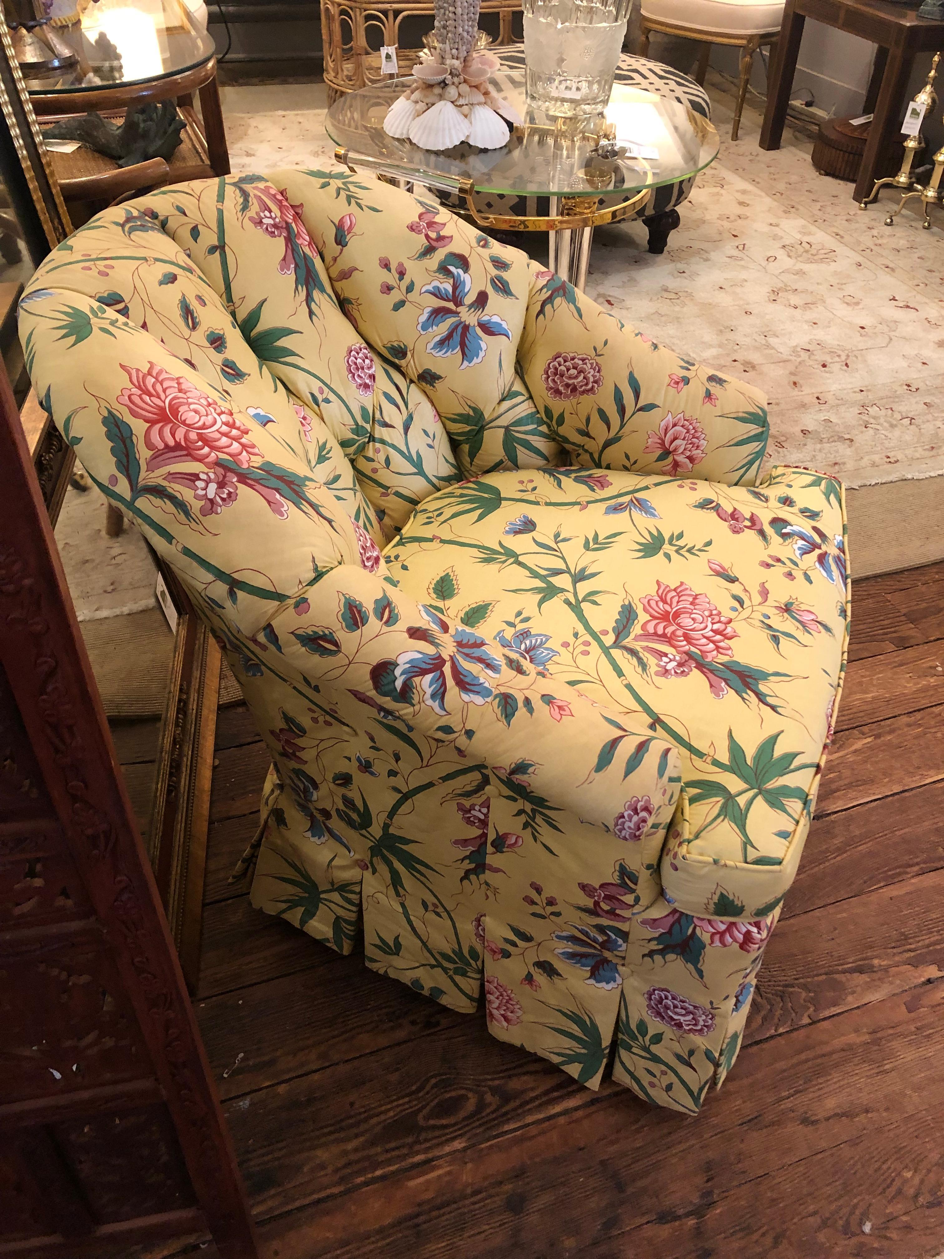 squashy chintz armchair