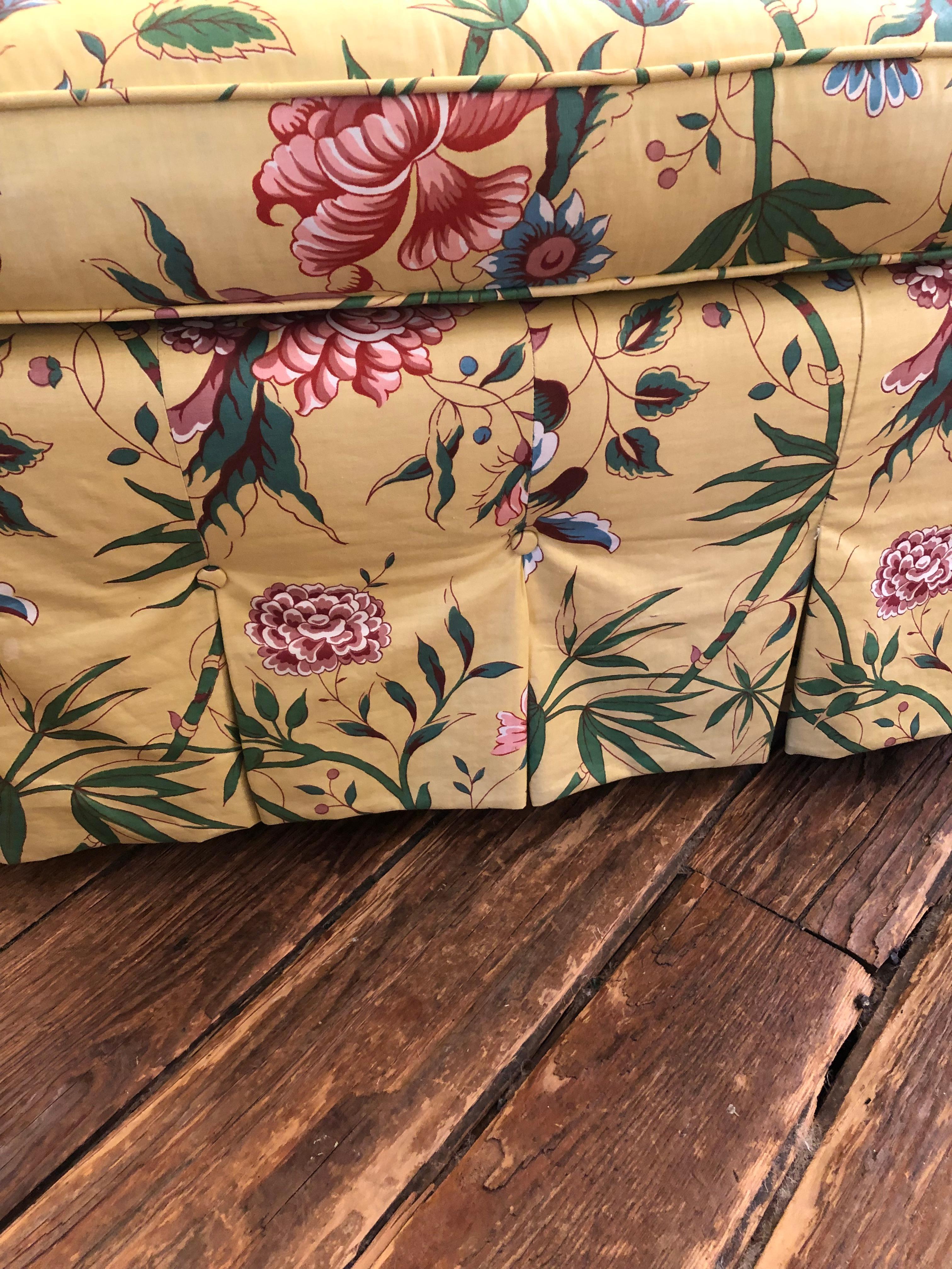 Classy Comfy Pair of Chintz Upholstered Club Chairs In Good Condition In Hopewell, NJ