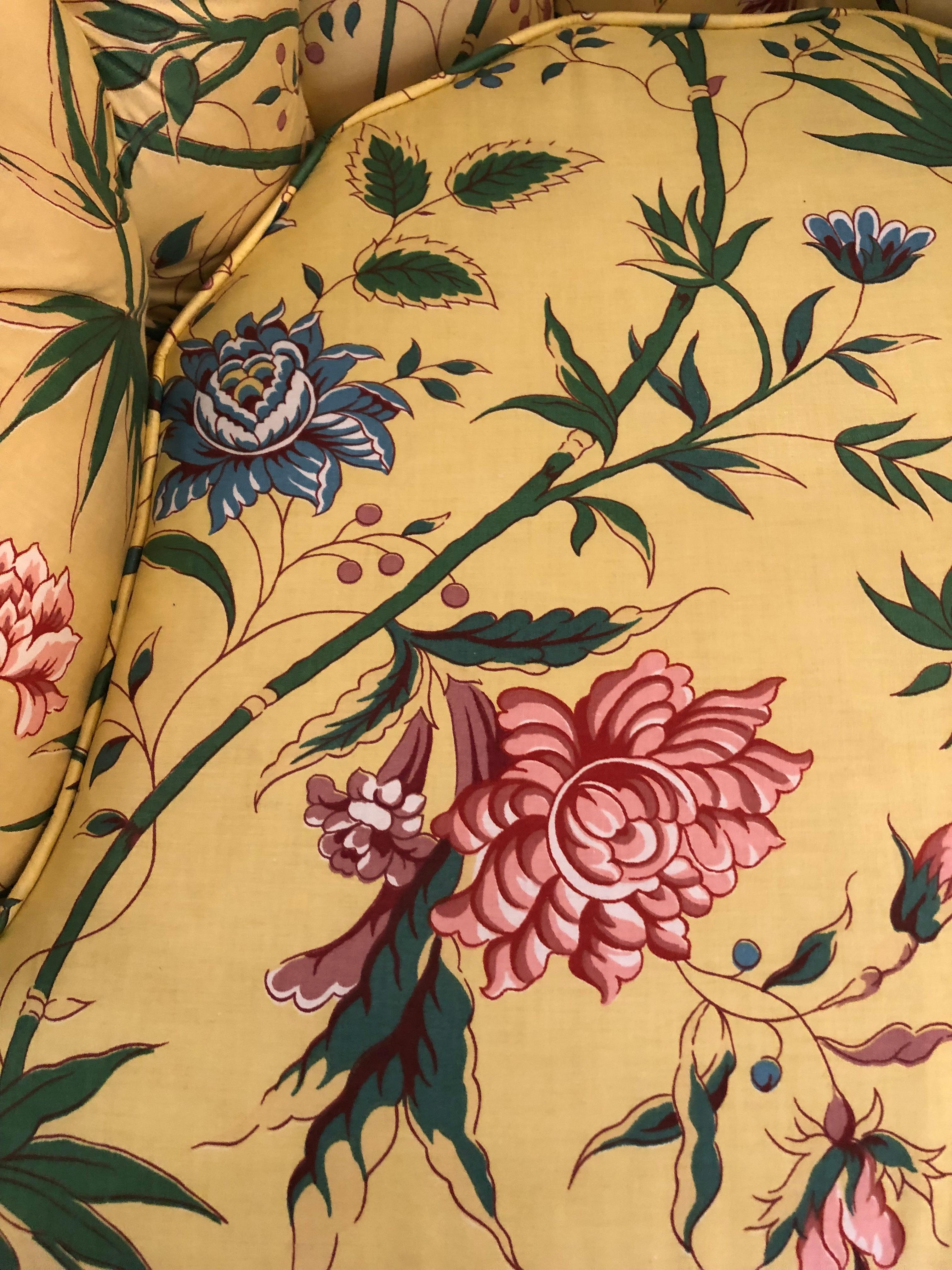 Mid-20th Century Classy Comfy Pair of Chintz Upholstered Club Chairs