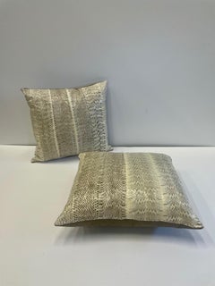 Classy Custom Pair of Faux Snakeskin & Ultrasuede Pillows