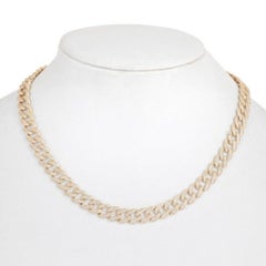 6.70ct Diamond 14K Gold Chain Link Necklace