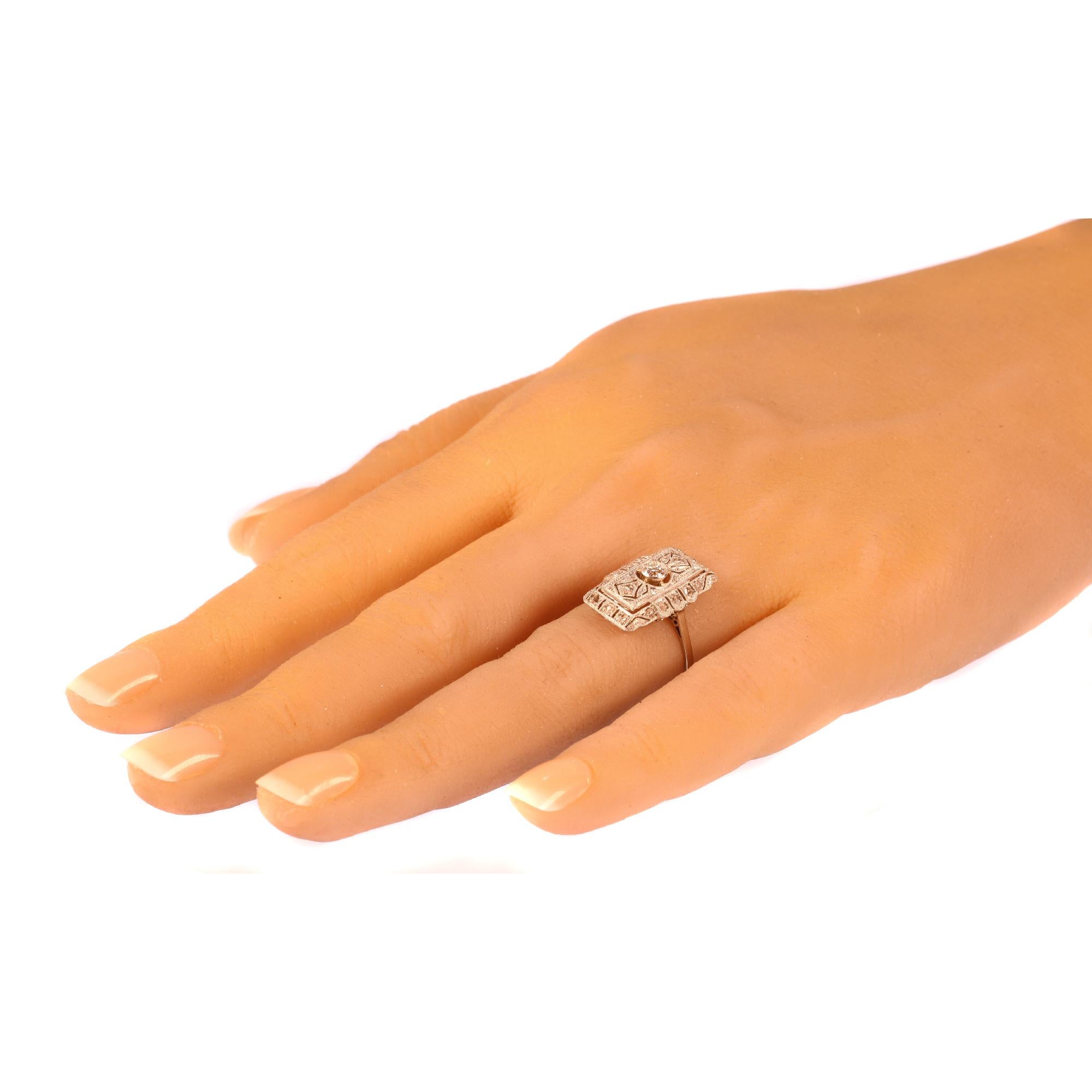  Edwardian Art Deco Diamond Engagement Ring For Sale 5