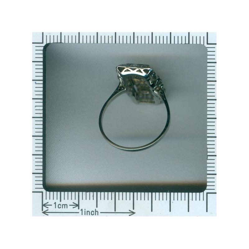  Edwardian Art Deco Diamond Engagement Ring For Sale 6