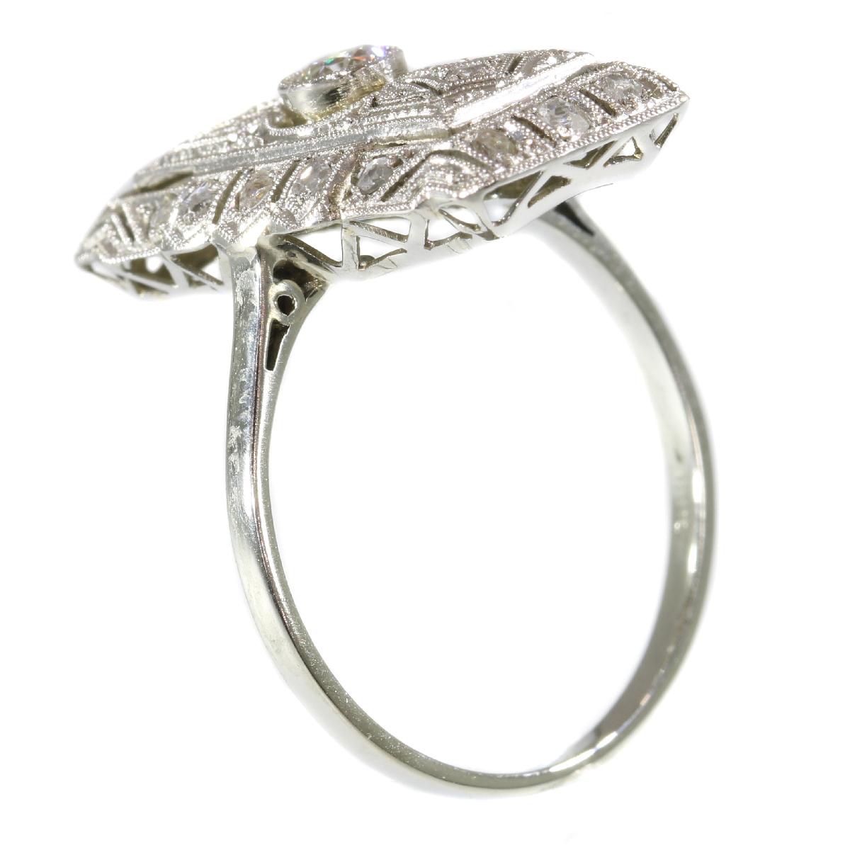  Edwardian Art Deco Diamond Engagement Ring For Sale 1