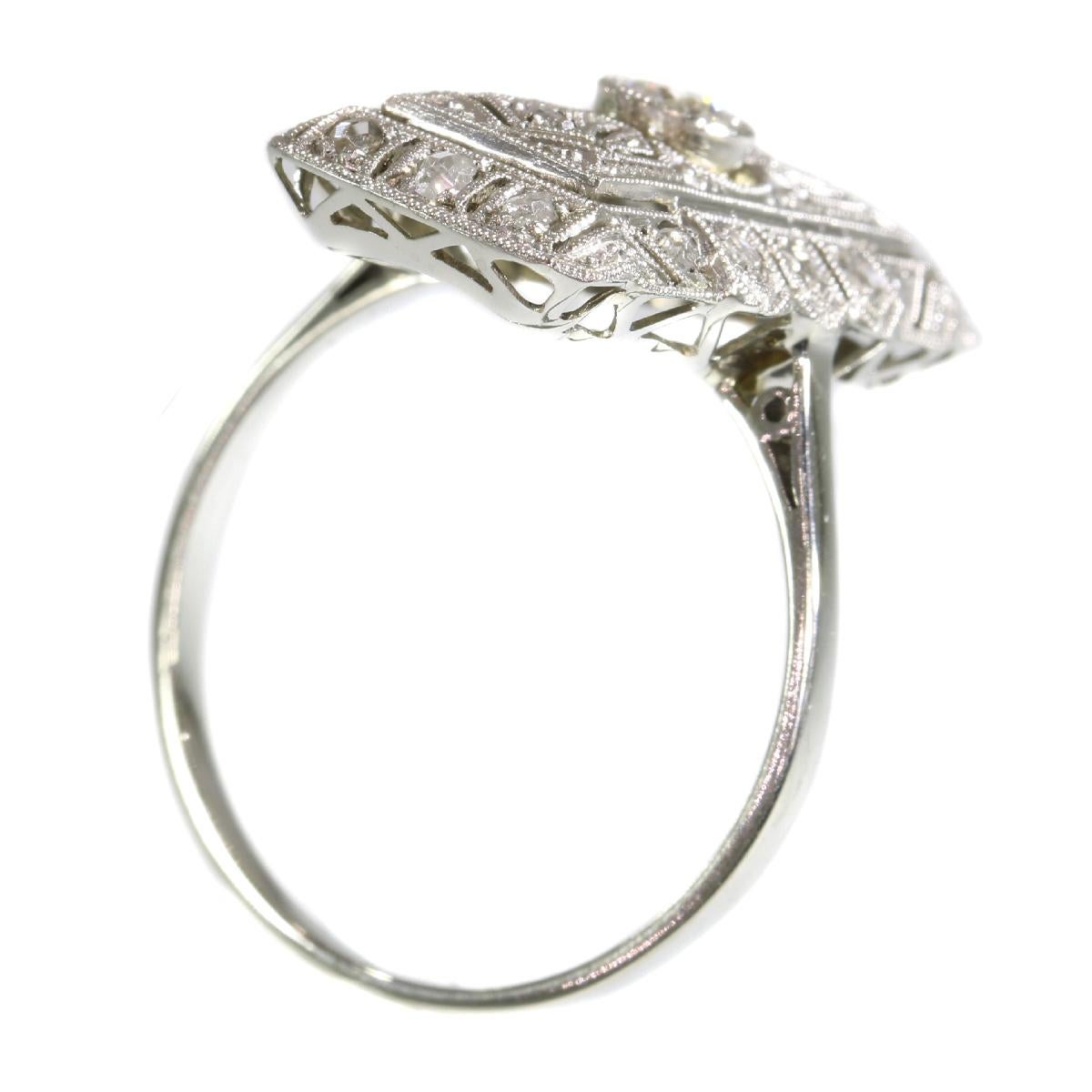  Edwardian Art Deco Diamond Engagement Ring For Sale 2
