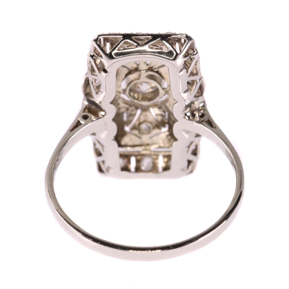  Edwardian Art Deco Diamond Engagement Ring For Sale 4